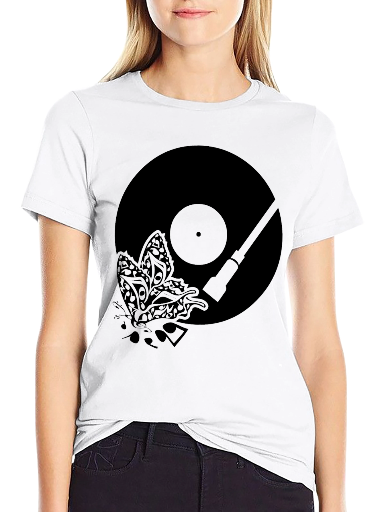 Vinyl Butterfly Graphic T-Shirt