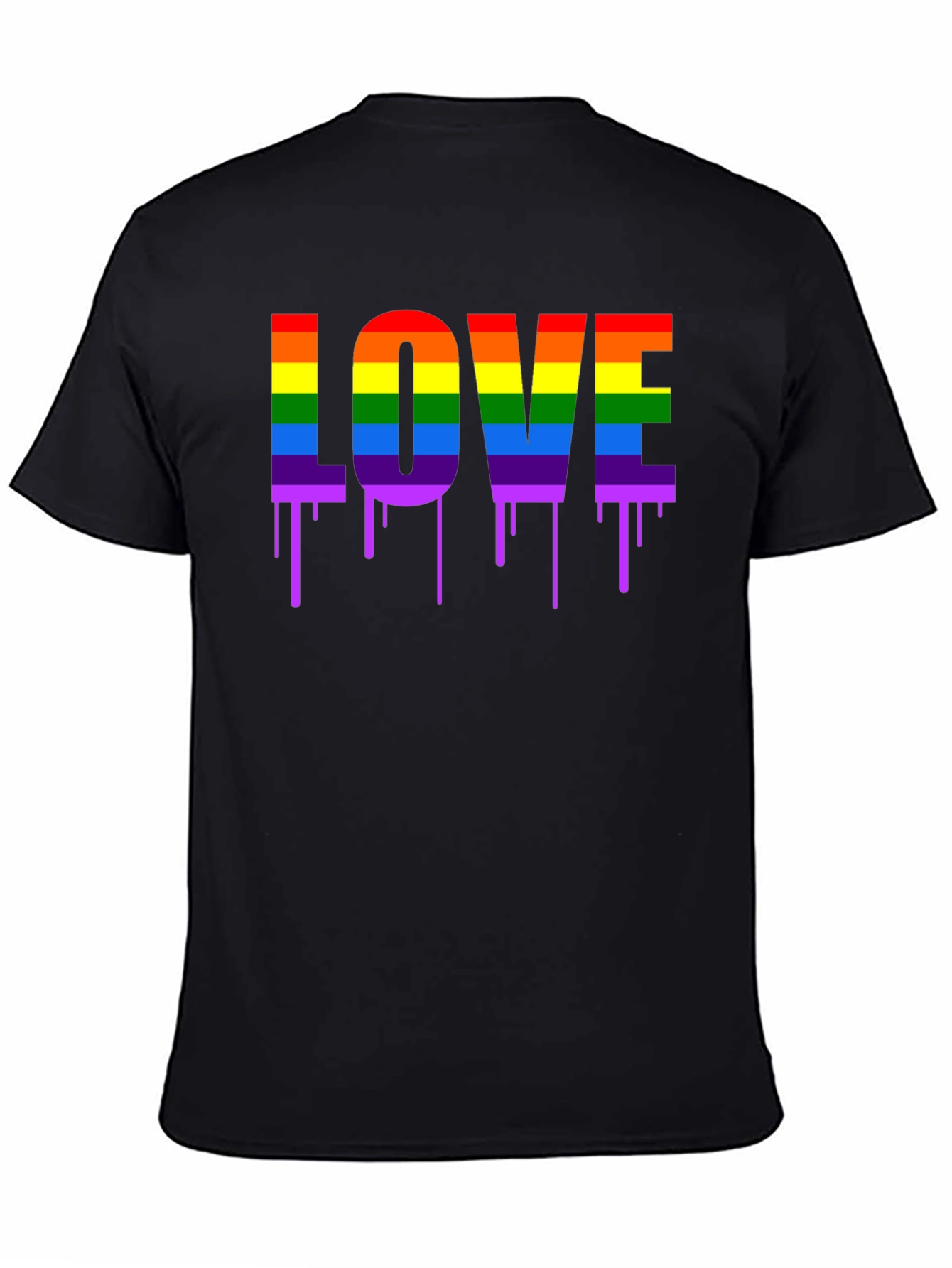 LGBTQ+ Pride LOVE Dripping Rainbow Graphic T-Shirt