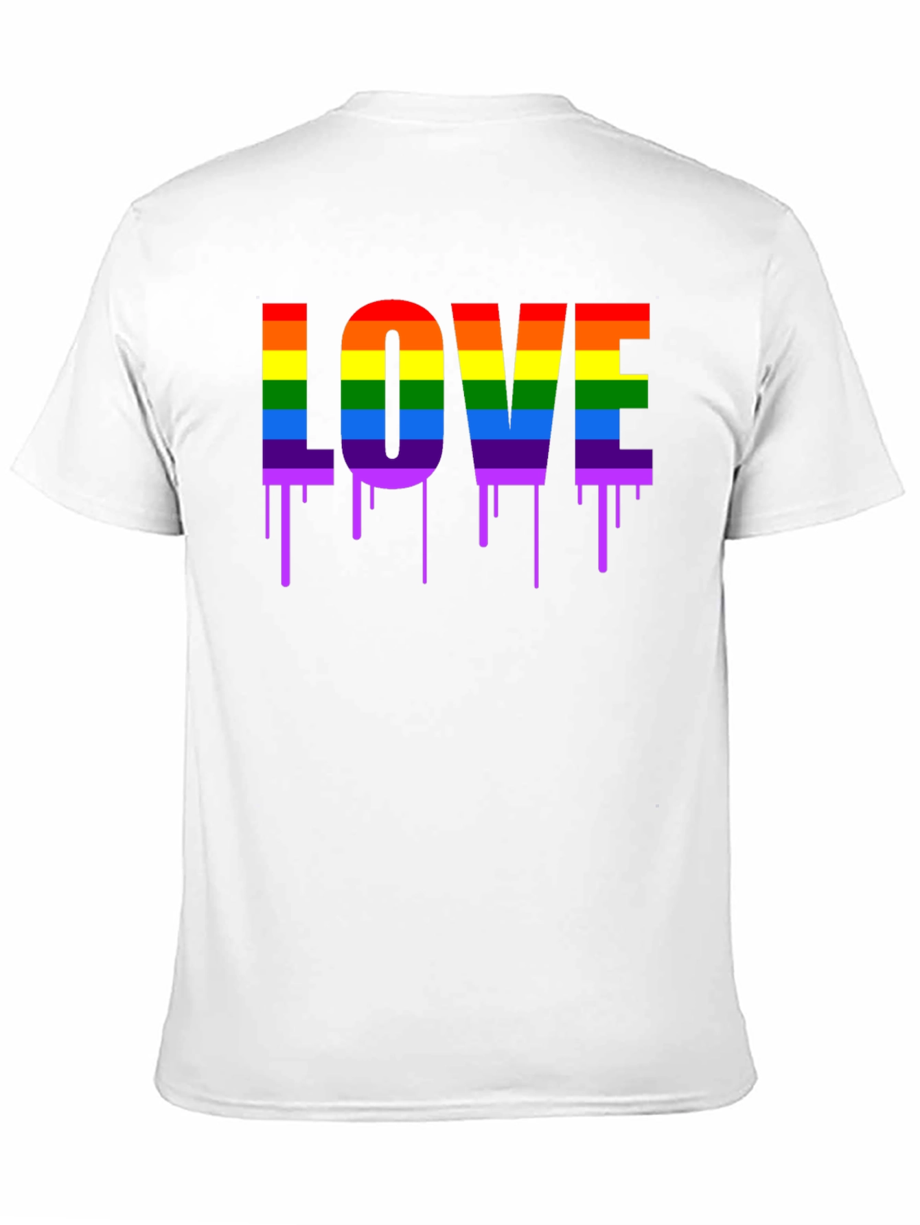 LGBTQ+ Pride LOVE Dripping Rainbow Graphic T-Shirt