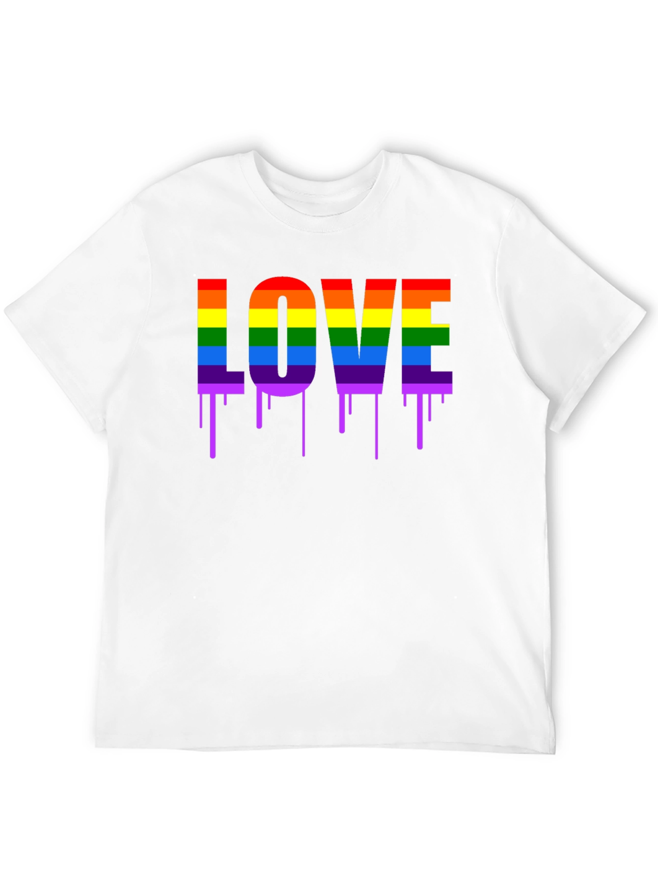 LGBTQ+ Pride LOVE Dripping Rainbow Graphic T-Shirt