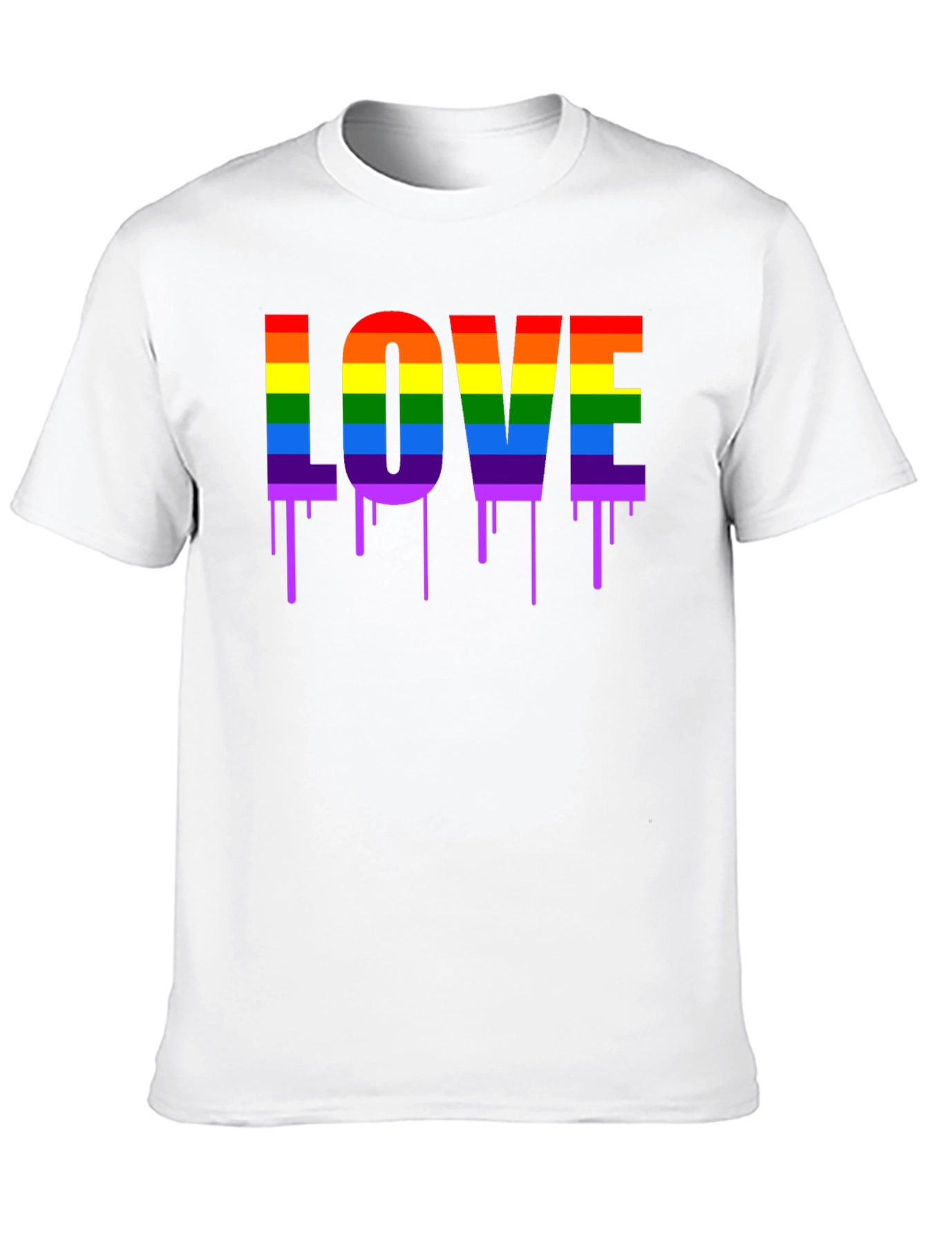 LGBTQ+ Pride LOVE Dripping Rainbow Graphic T-Shirt