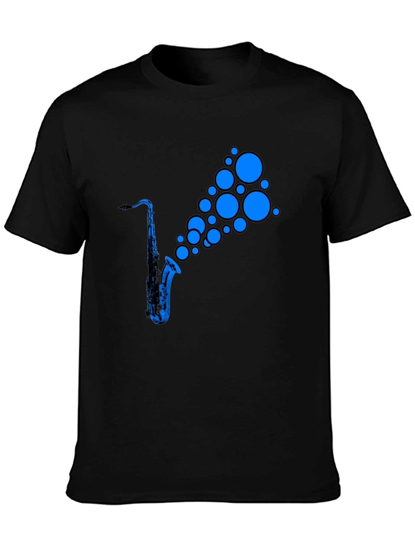 Saxophone Music T-Shirt - Blue Instrument Design