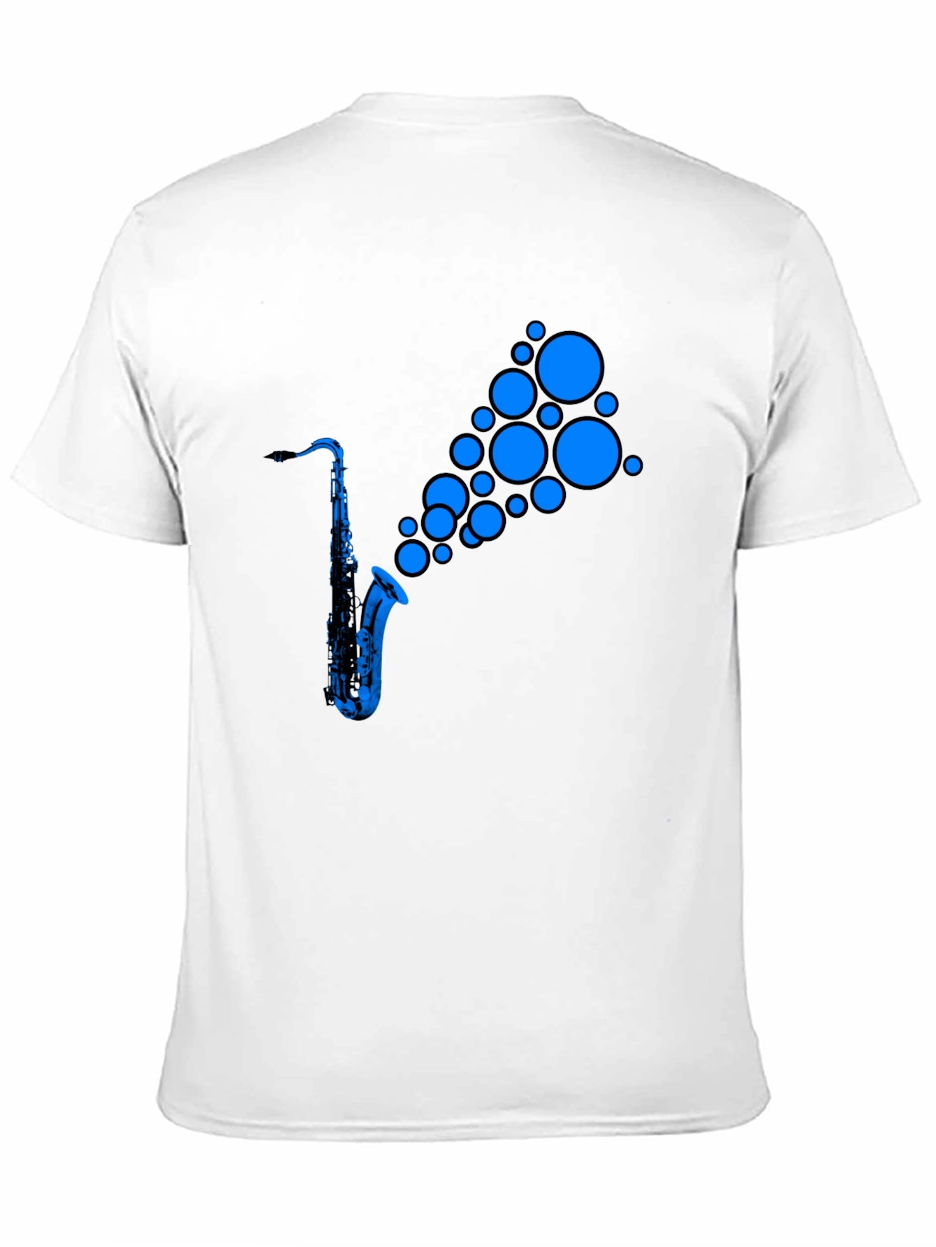 Saxophone Music T-Shirt - Blue Instrument Design