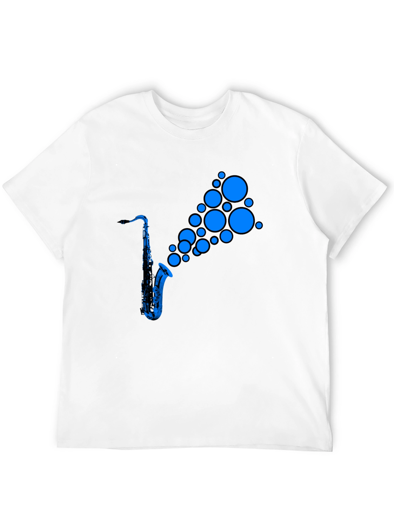 Saxophone Music T-Shirt - Blue Instrument Design