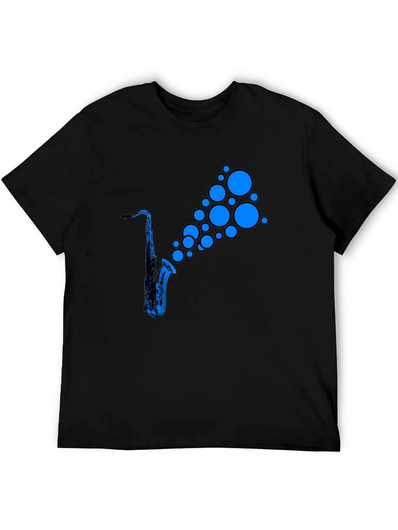 Saxophone Music T-Shirt - Blue Instrument Design