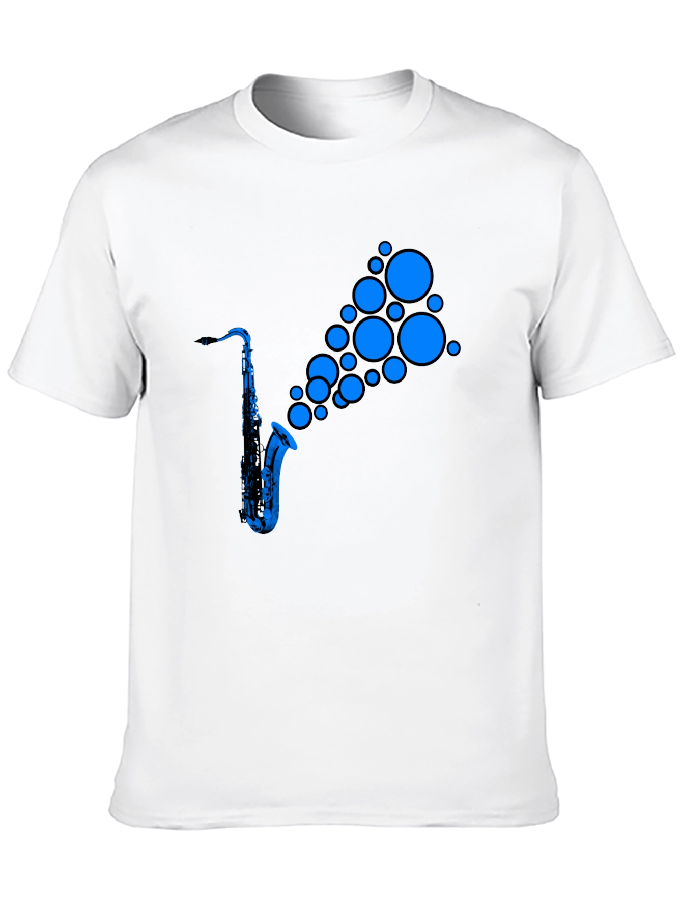 Saxophone Music T-Shirt - Blue Instrument Design