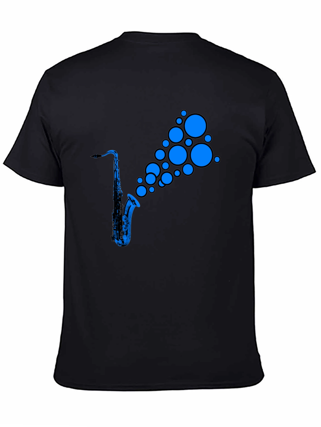 Saxophone Music T-Shirt - Blue Instrument Design