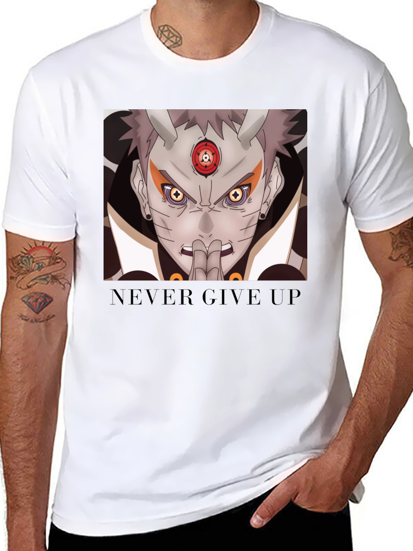 Naruto Inspired Graphic Tee - Never Give Up