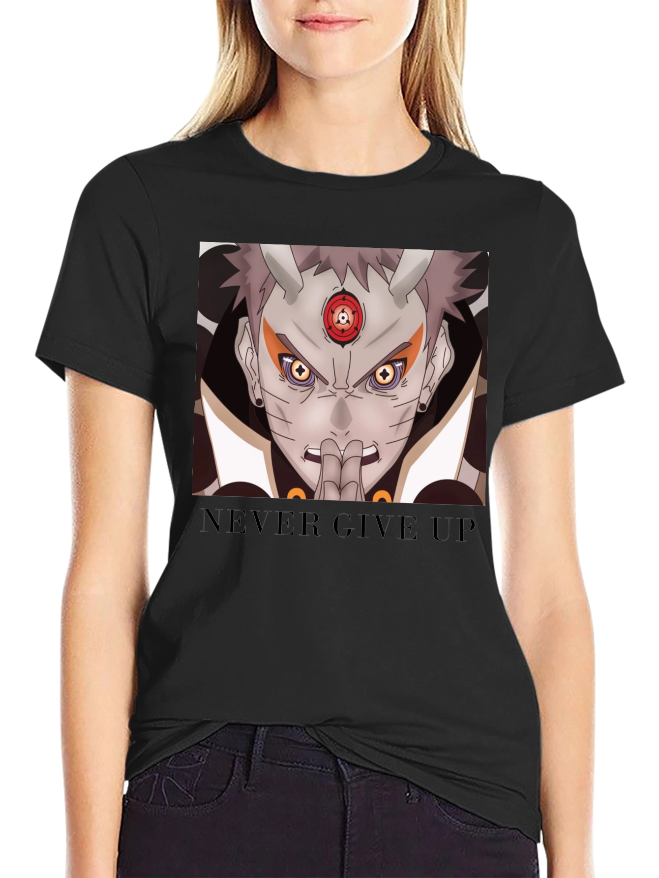 Naruto Inspired Graphic Tee - Never Give Up