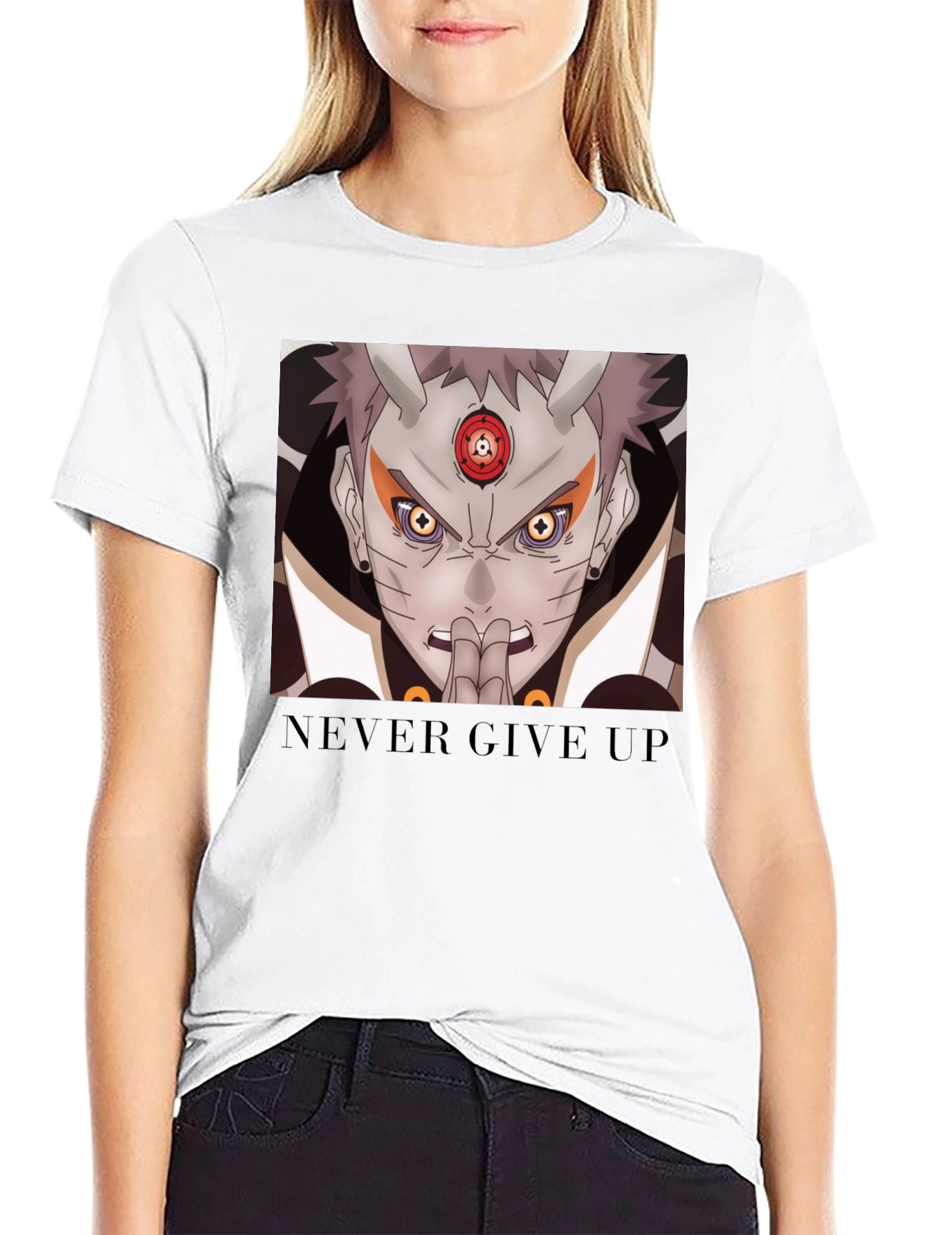 Naruto Inspired Graphic Tee - Never Give Up