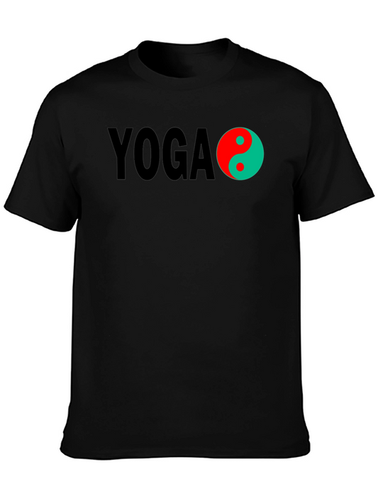 Yoga Yin Yang Graphic Tee -  Comfortable Black T-Shirt
