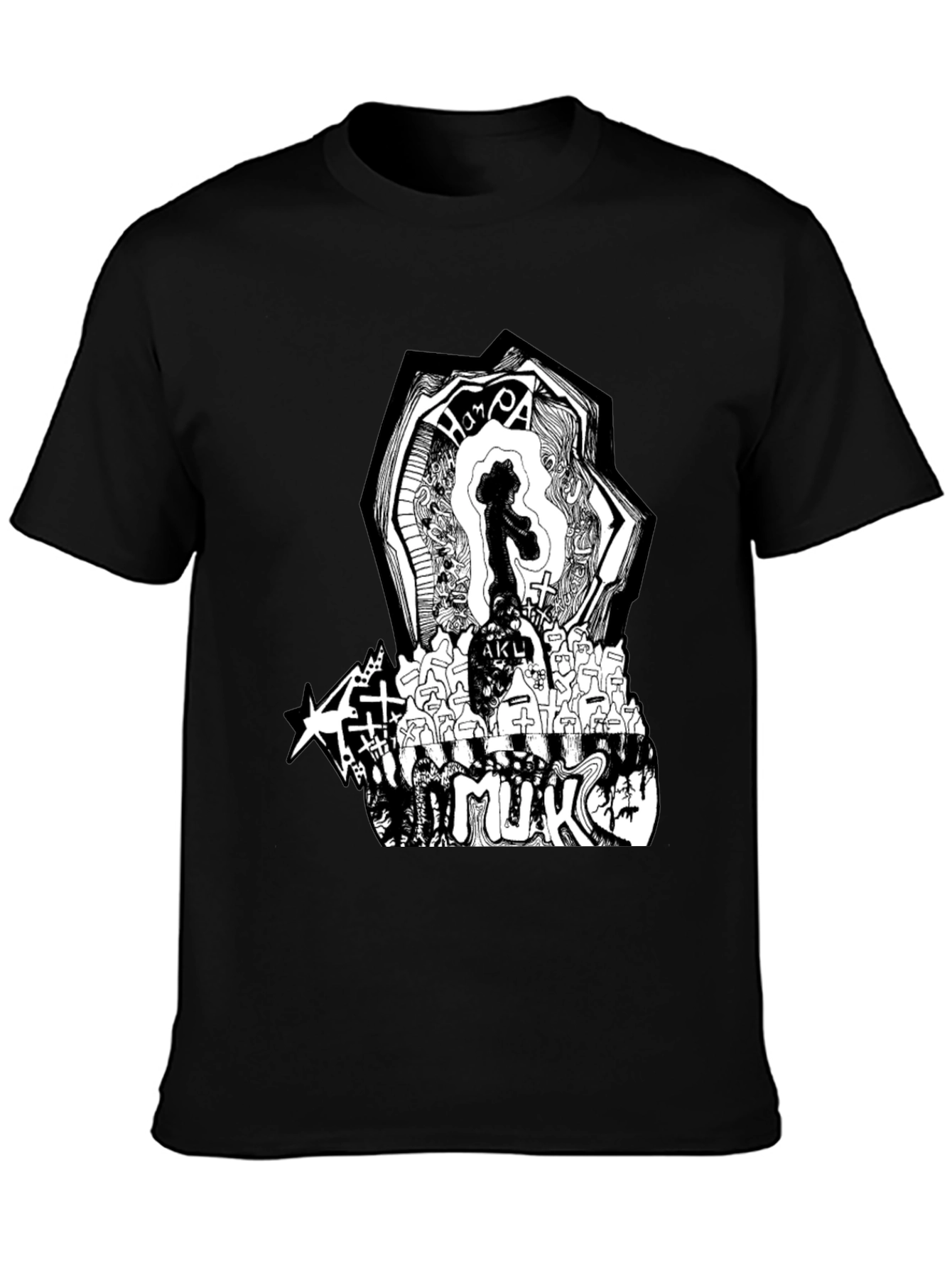 Graphic Print Black T-Shirt