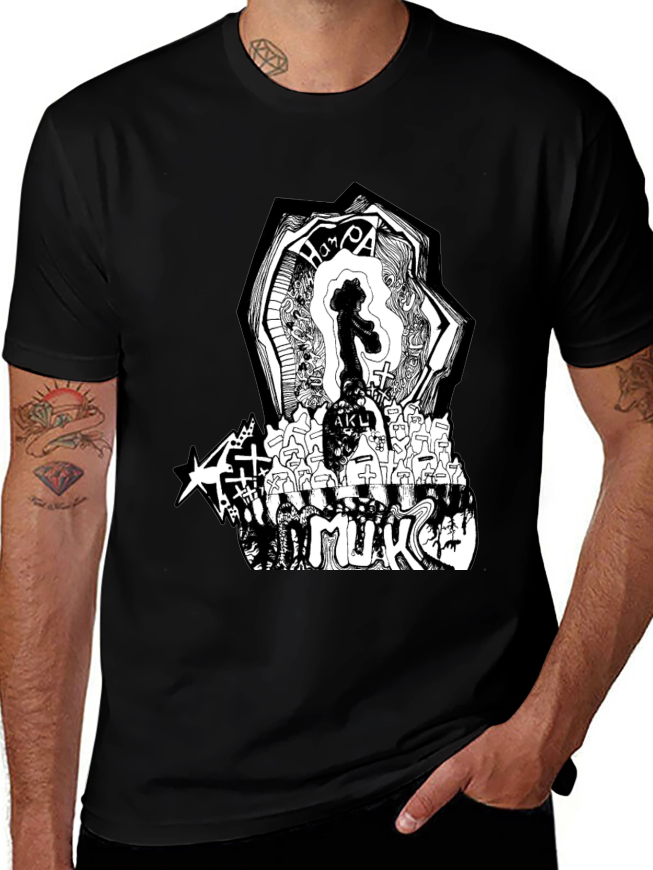 Graphic Print Black T-Shirt