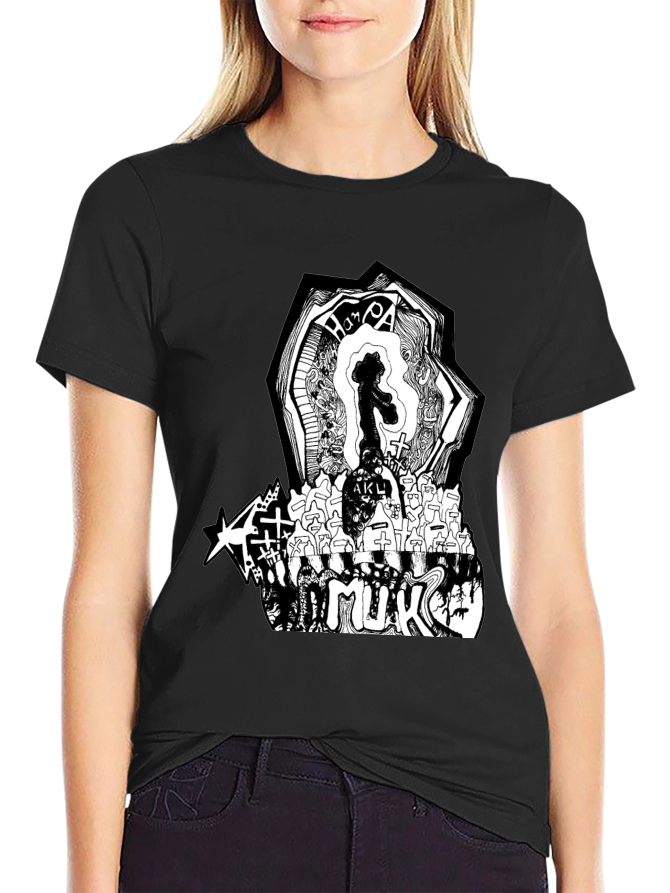Graphic Print Black T-Shirt
