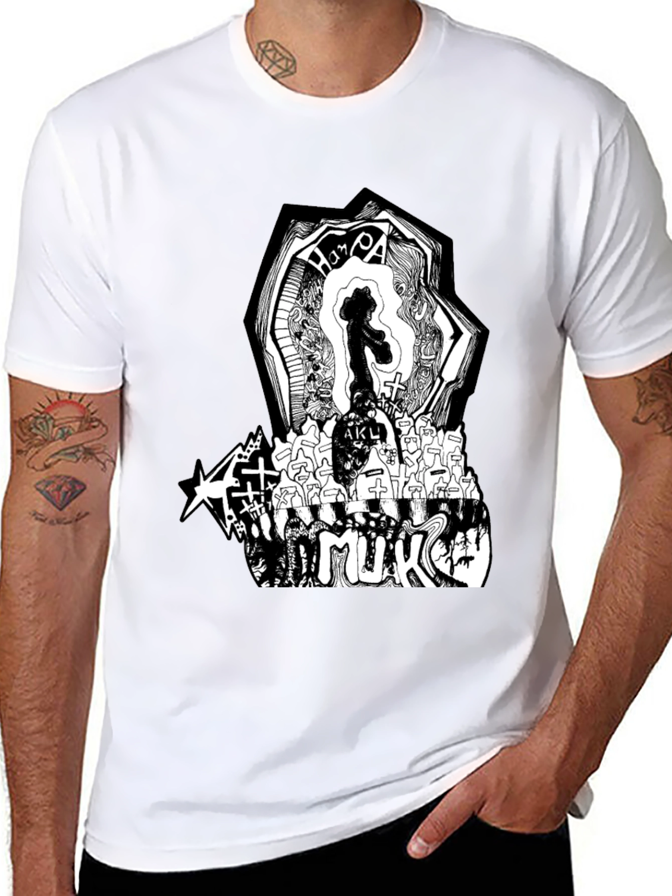 Graphic Print Black T-Shirt