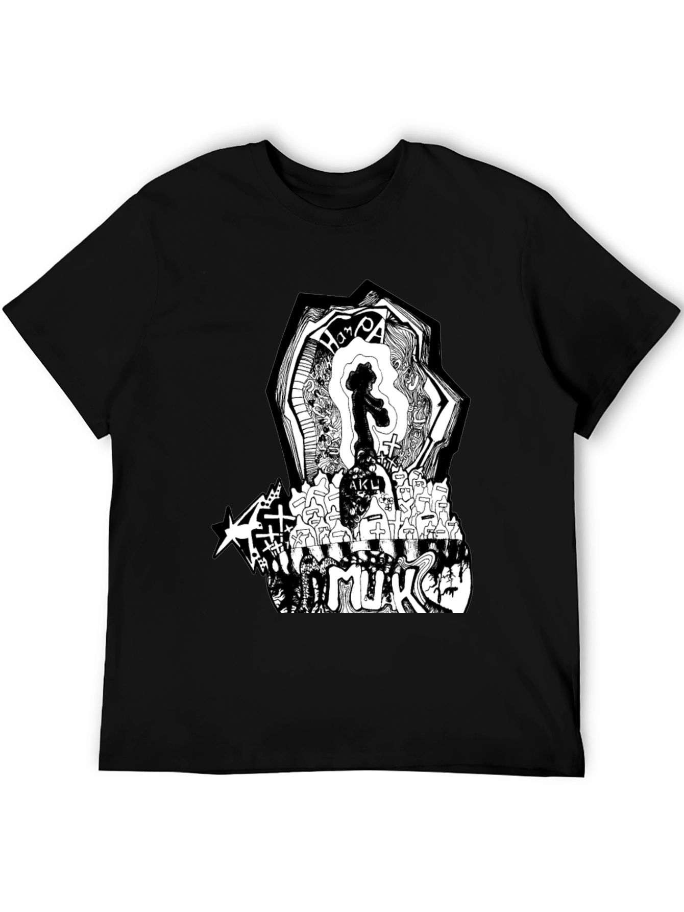 Graphic Print Black T-Shirt