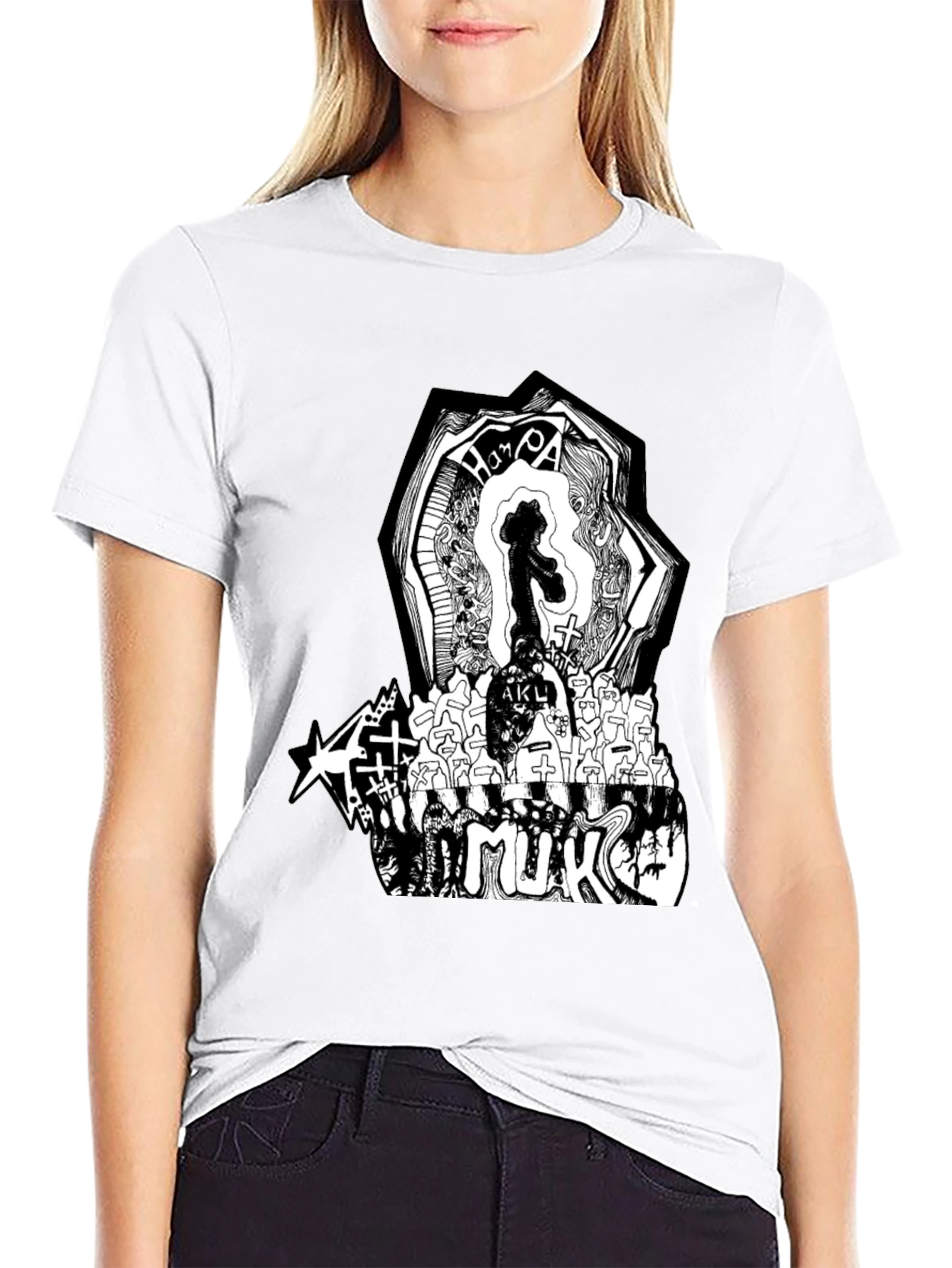 Graphic Print Black T-Shirt