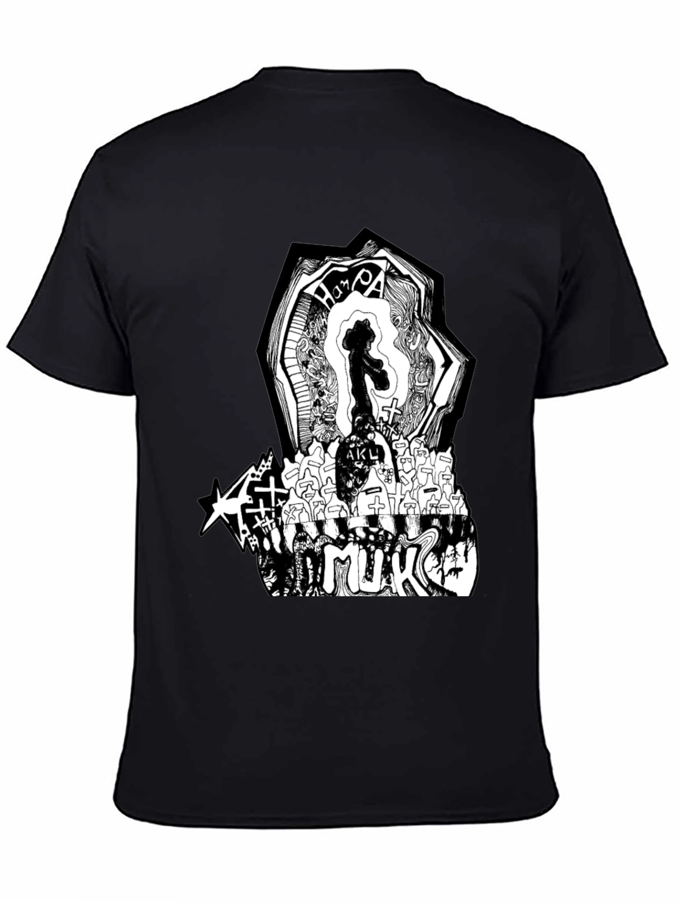 Graphic Print Black T-Shirt