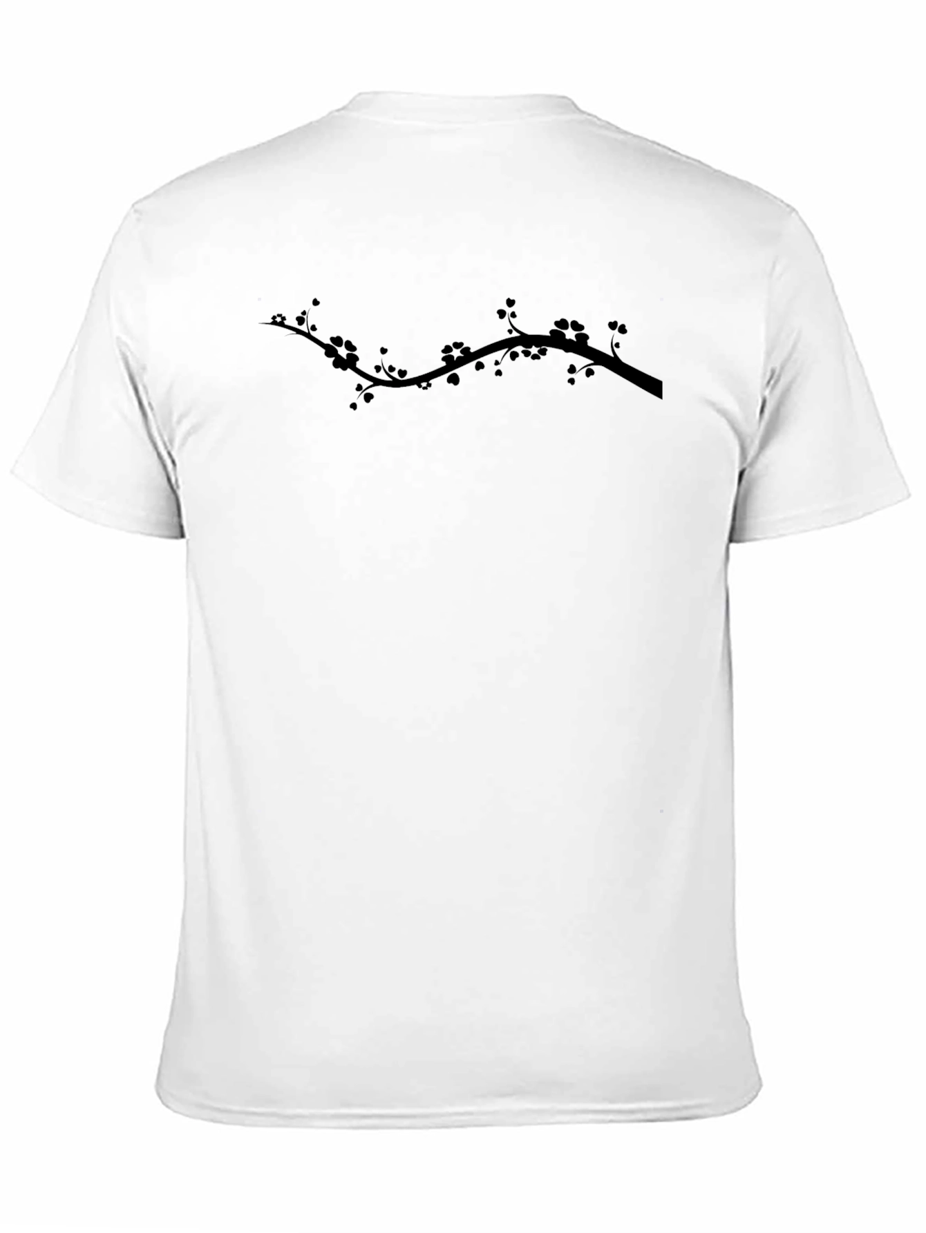 Black T-Shirt with Branch Design