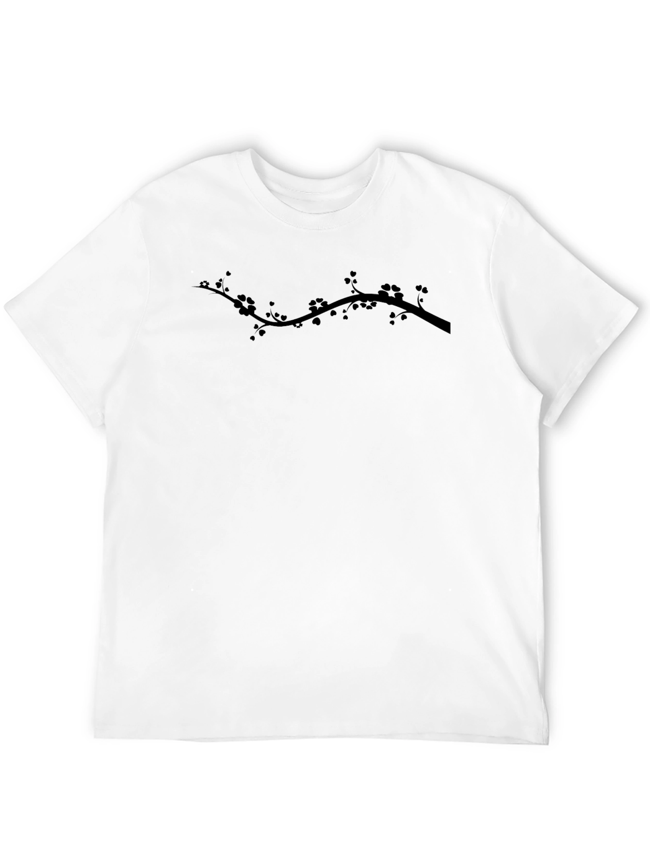 Black T-Shirt with Branch Design