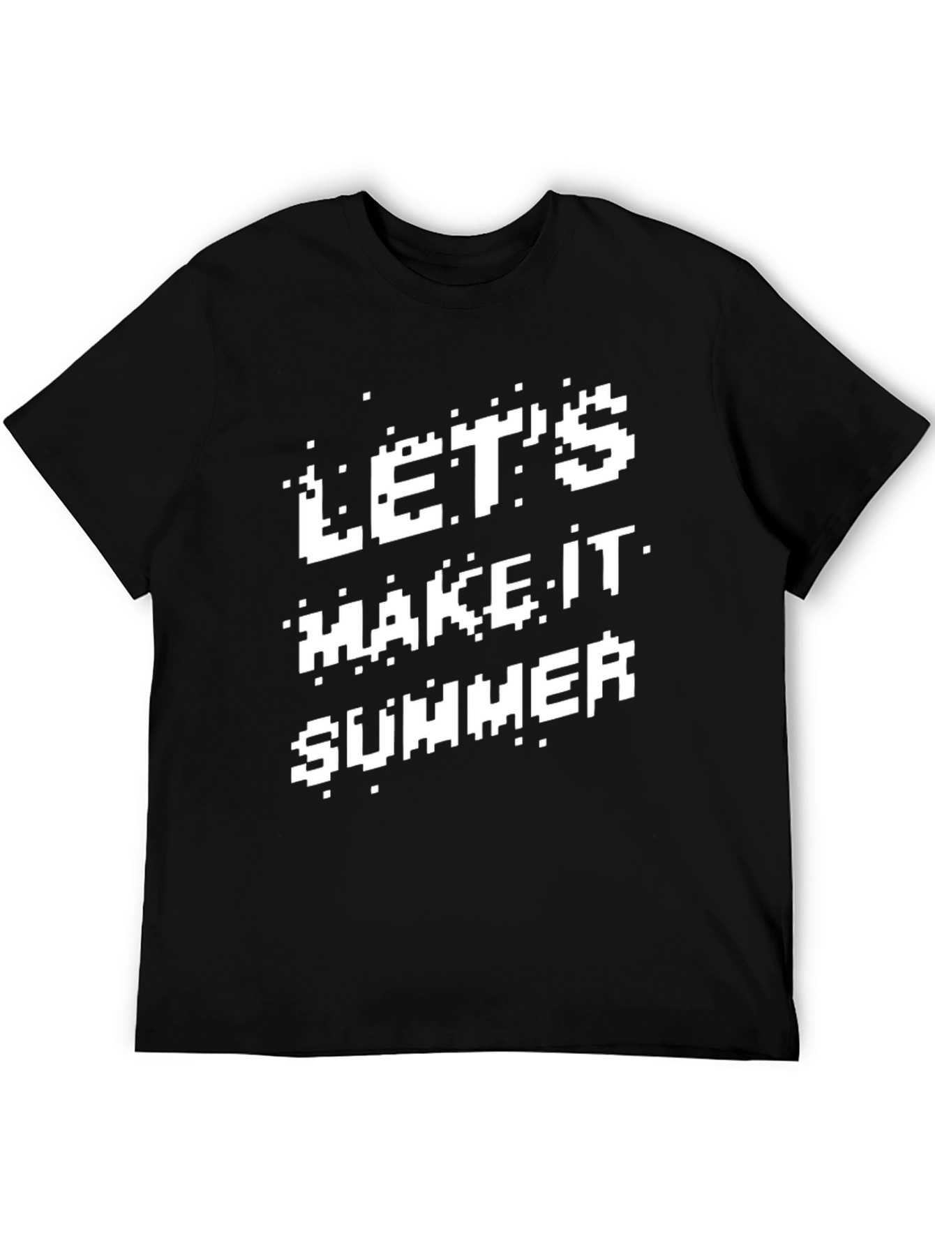 Retro Pixel Lets Make It Summer Black T-Shirt
