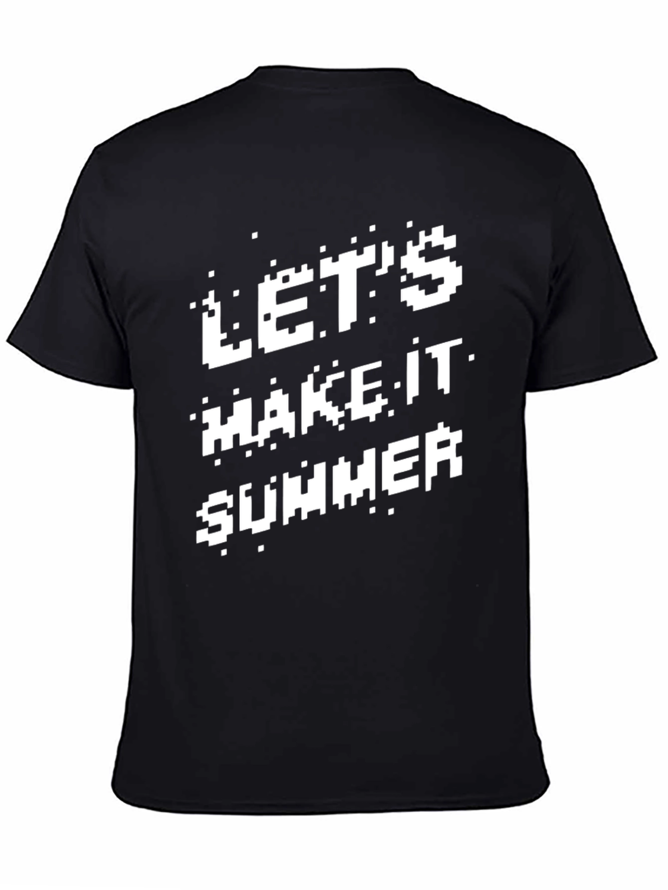 Retro Pixel Lets Make It Summer Black T-Shirt