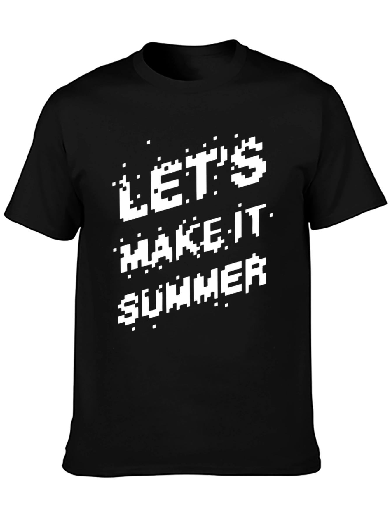 Retro Pixel Lets Make It Summer Black T-Shirt