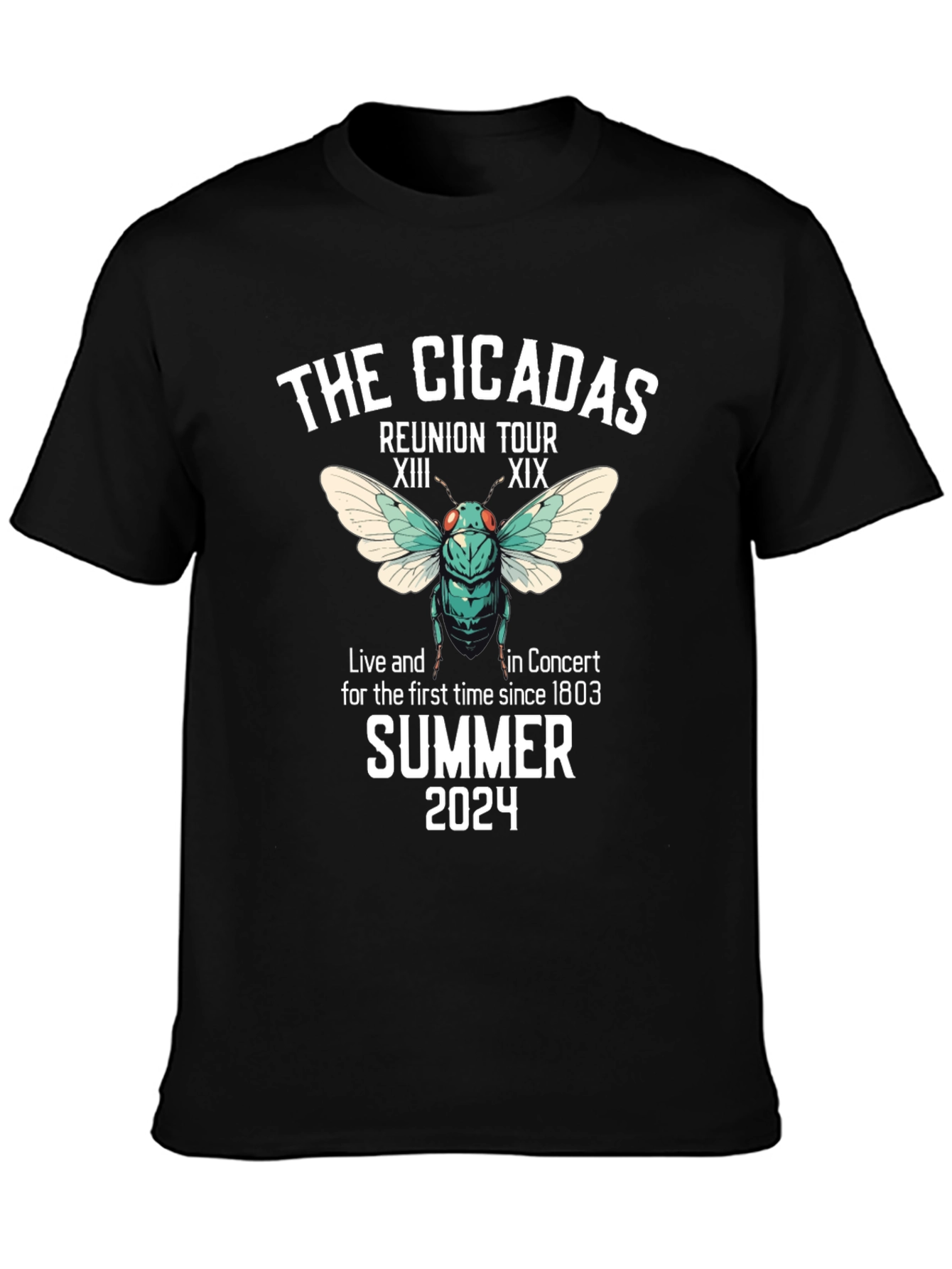Cicadas Reunion Tour 2024 Black T-Shirt