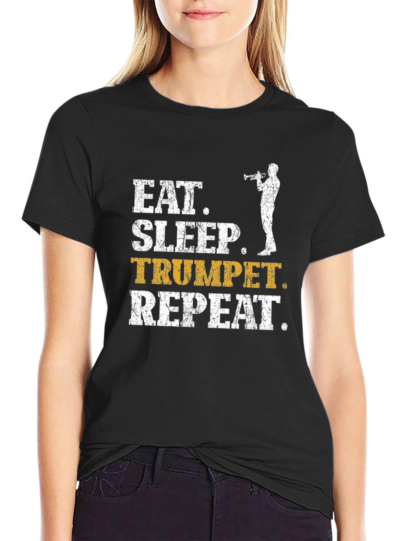 Eat Sleep Trumpet Repeat Graphic T-Shirt