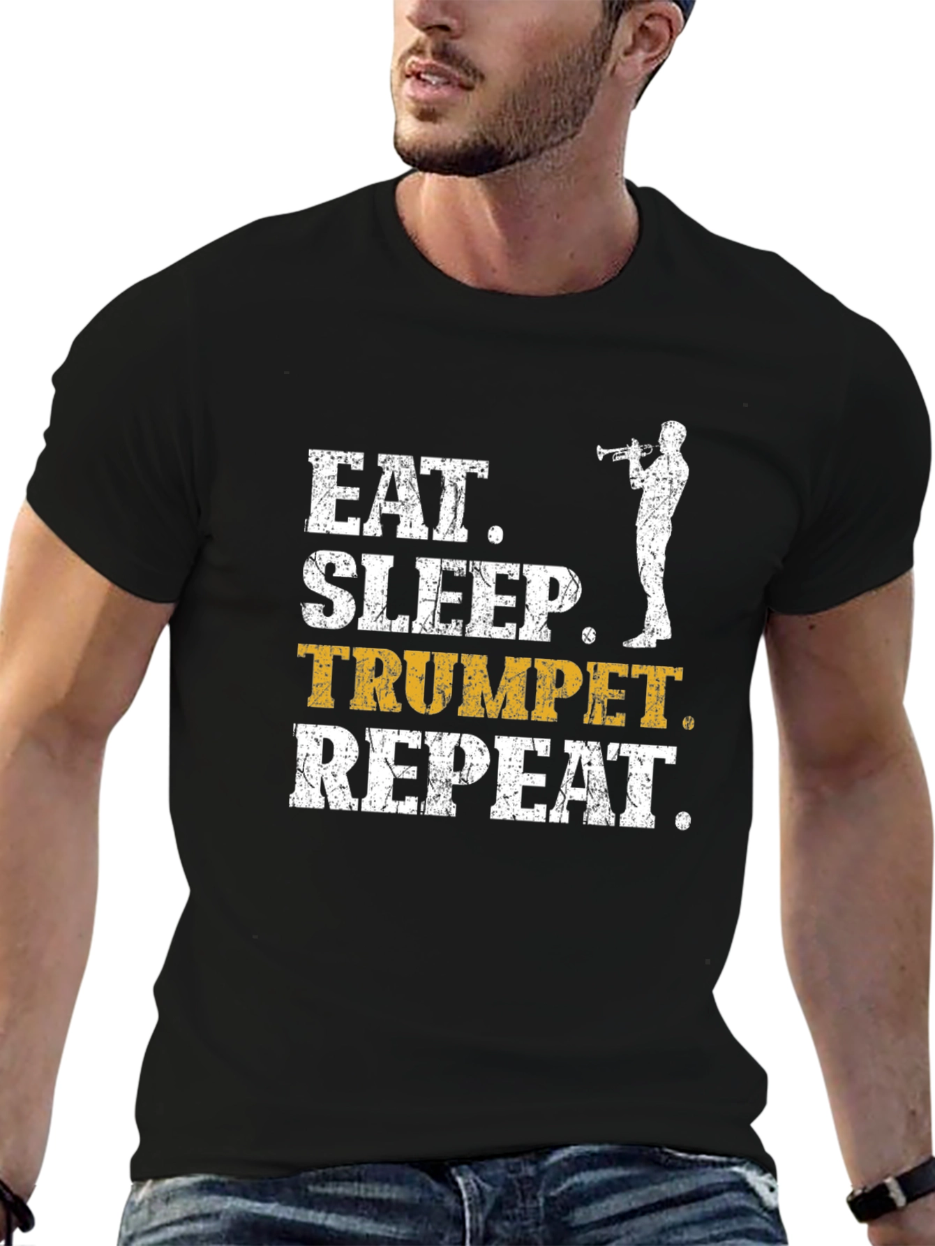 Eat Sleep Trumpet Repeat Graphic T-Shirt
