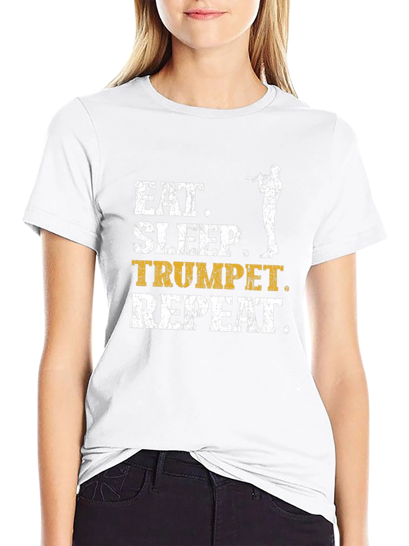 Eat Sleep Trumpet Repeat Graphic T-Shirt