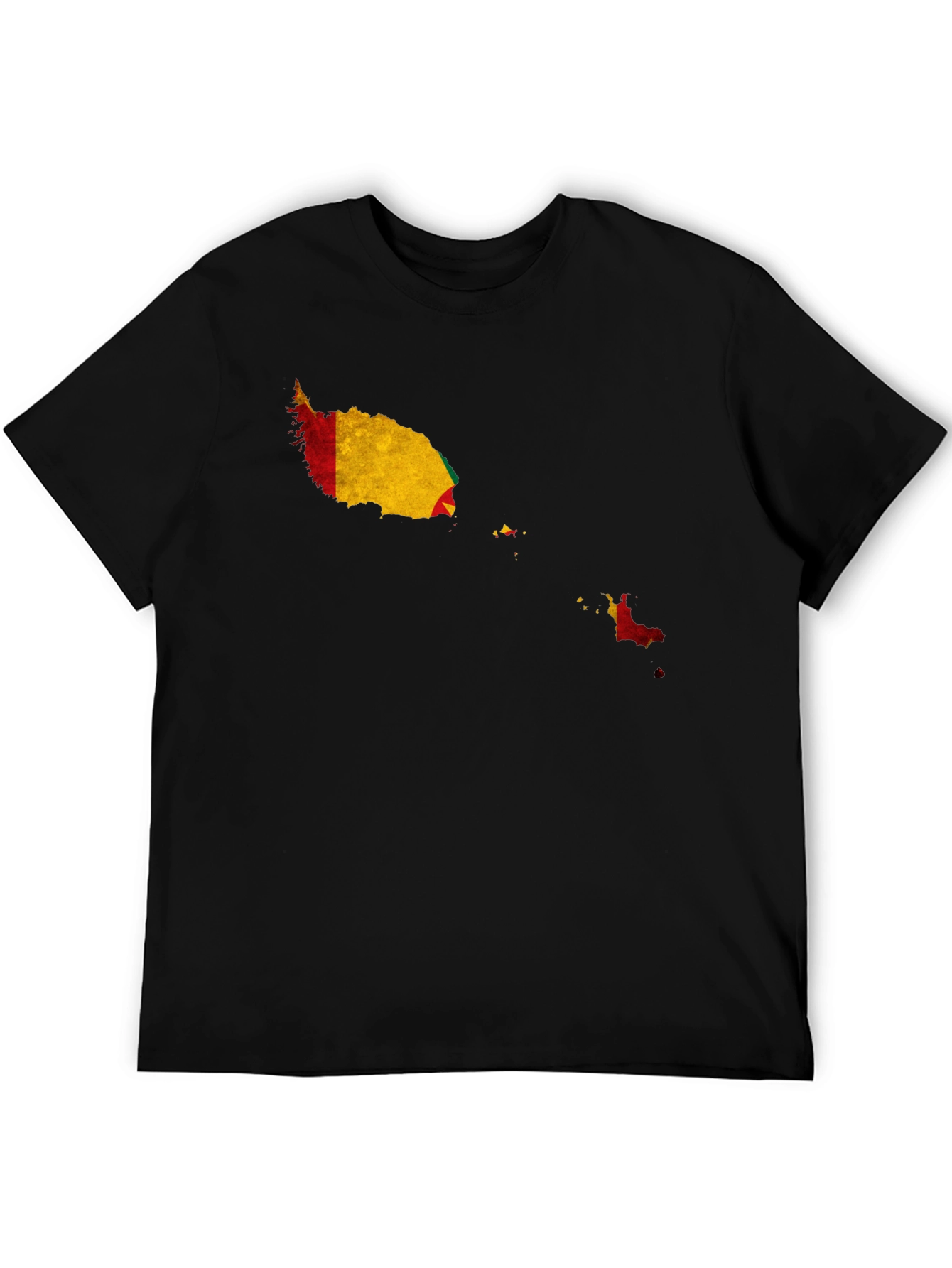 Grenada Flag Map Black T-Shirt