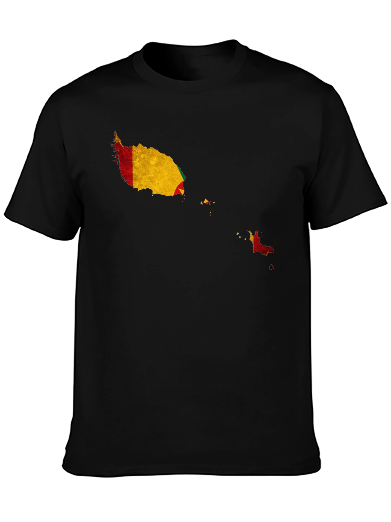 Grenada Flag Map Black T-Shirt