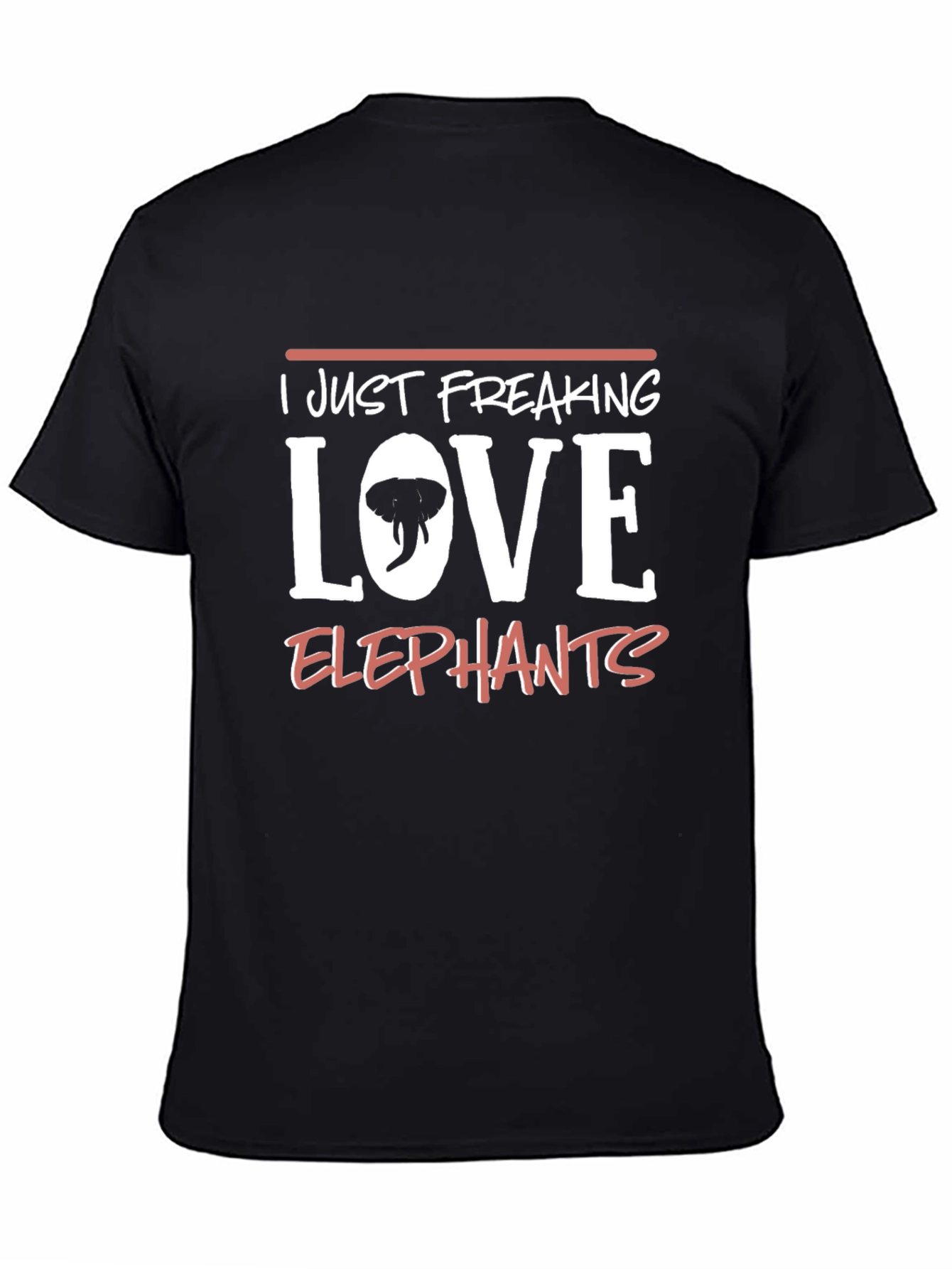 I Just Freaking Love Elephants Black T-Shirt