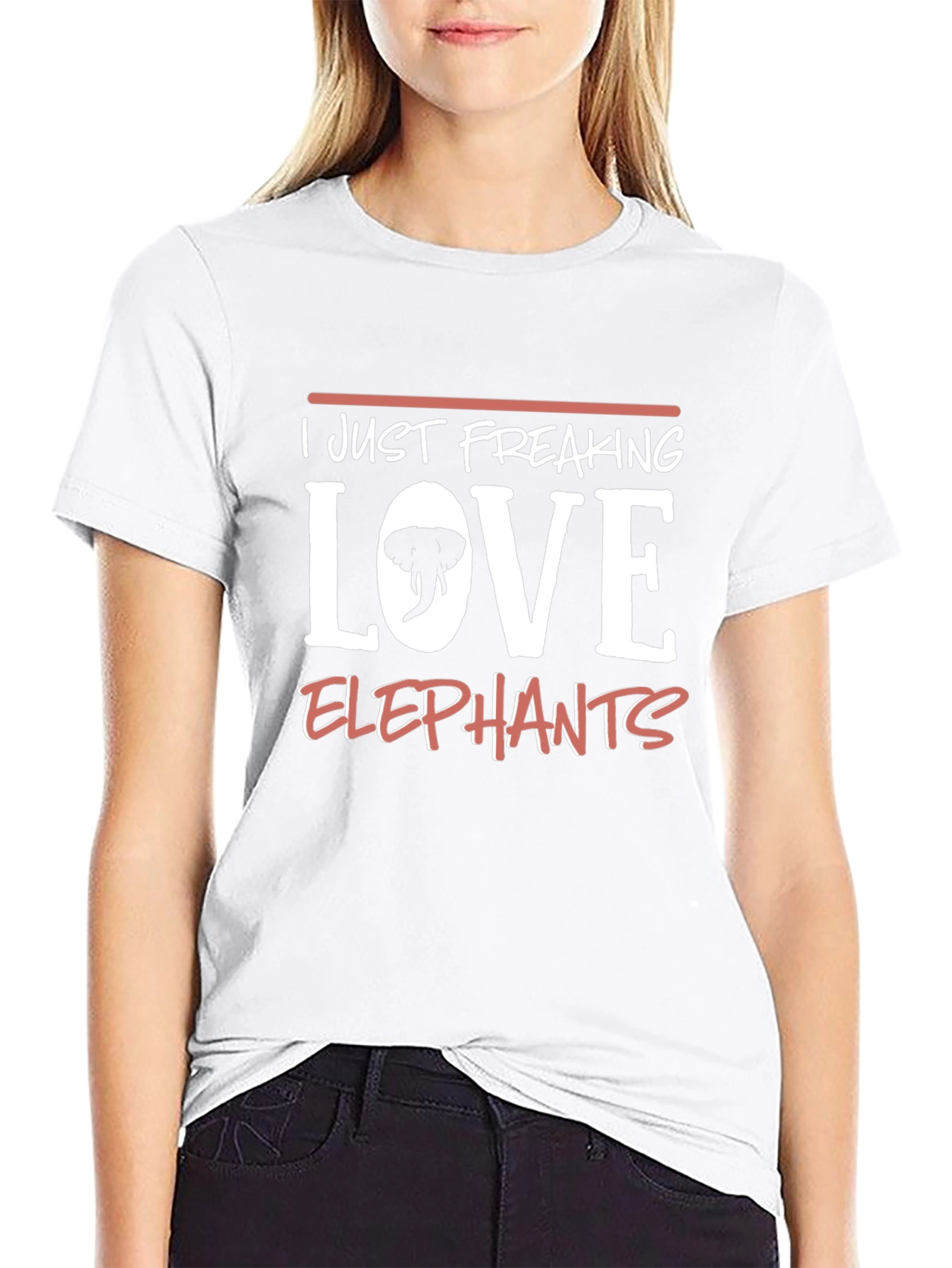 I Just Freaking Love Elephants Black T-Shirt