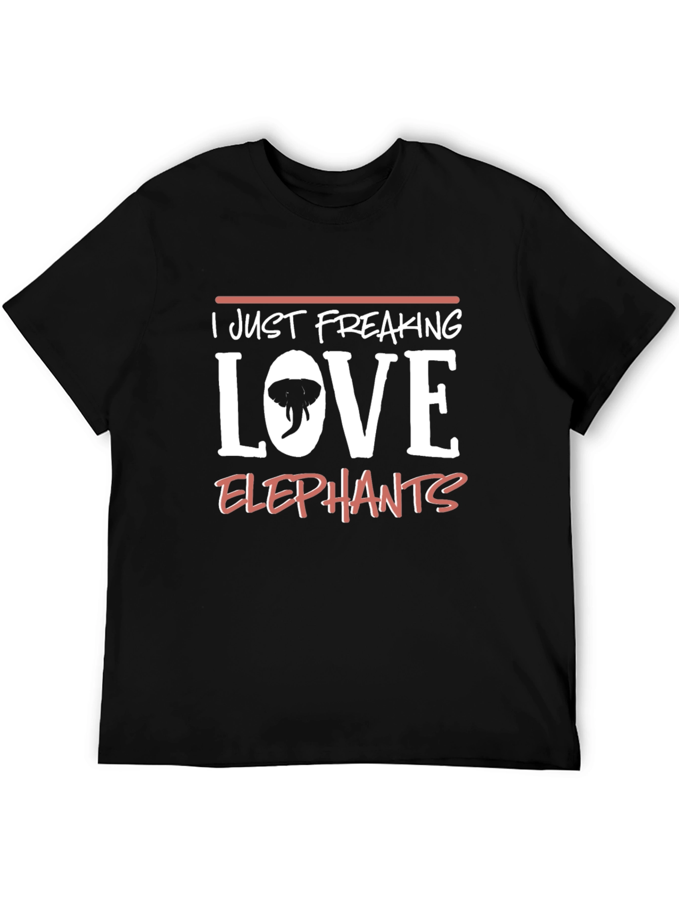 I Just Freaking Love Elephants Black T-Shirt