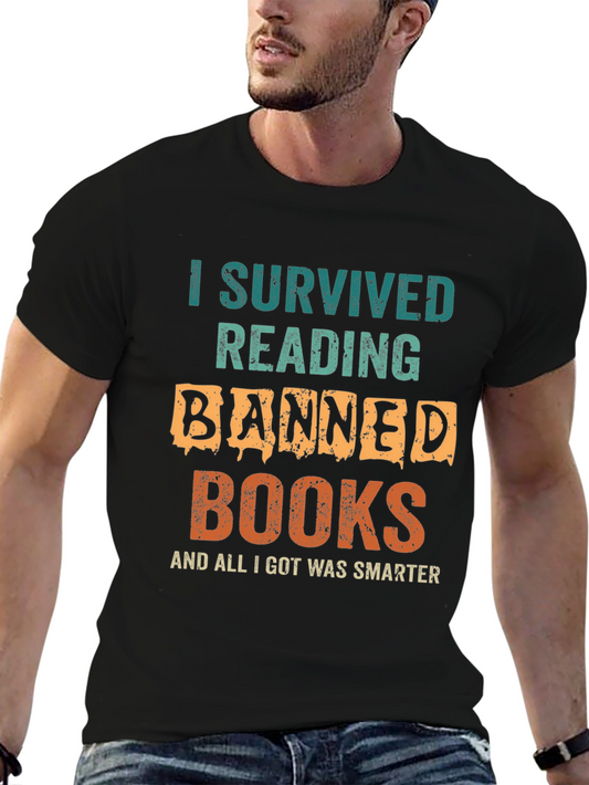 Banned Books T-Shirt - I Survived Reading Funny Tee