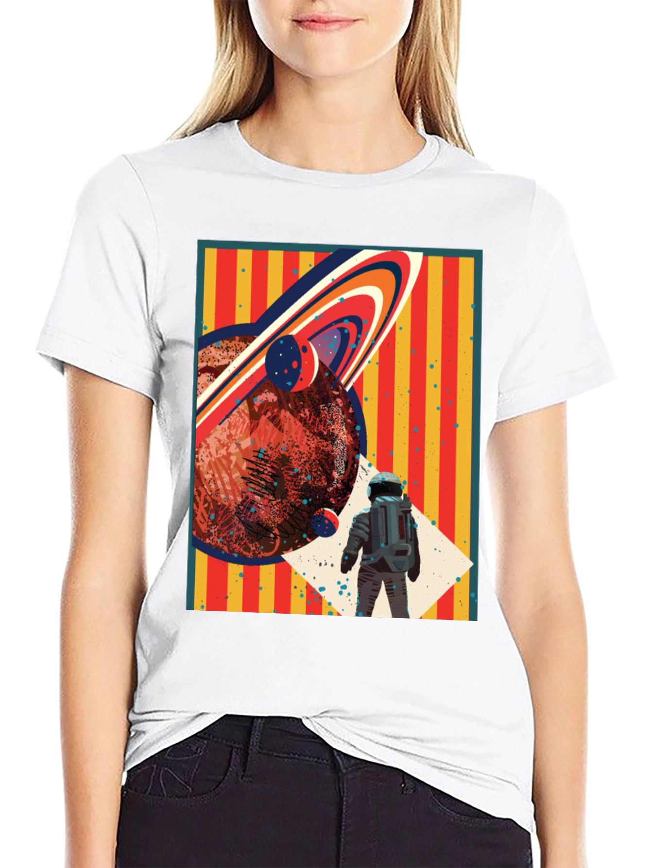 Retro Space T-Shirt: Planet Astronaut Design