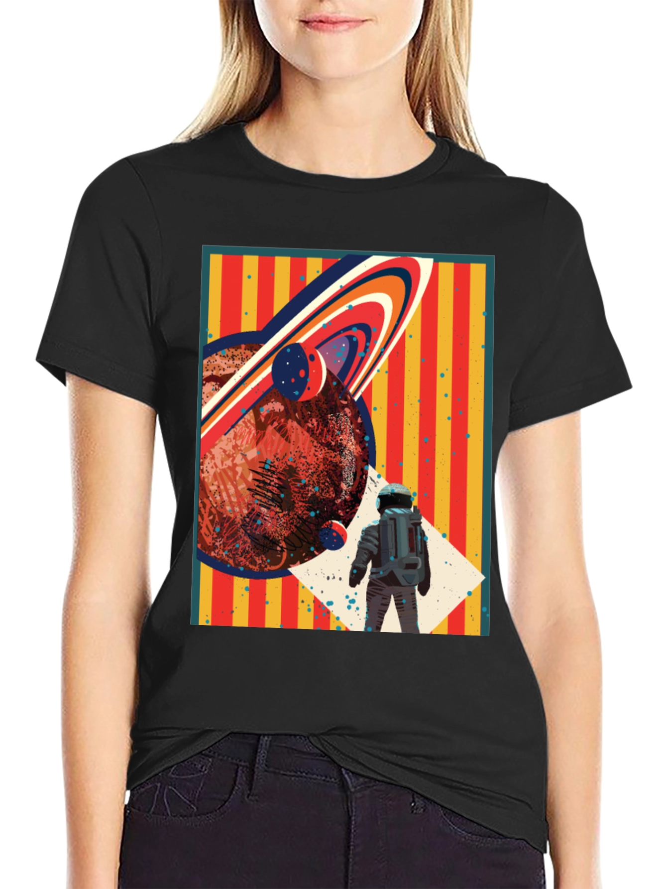 Retro Space T-Shirt: Planet Astronaut Design