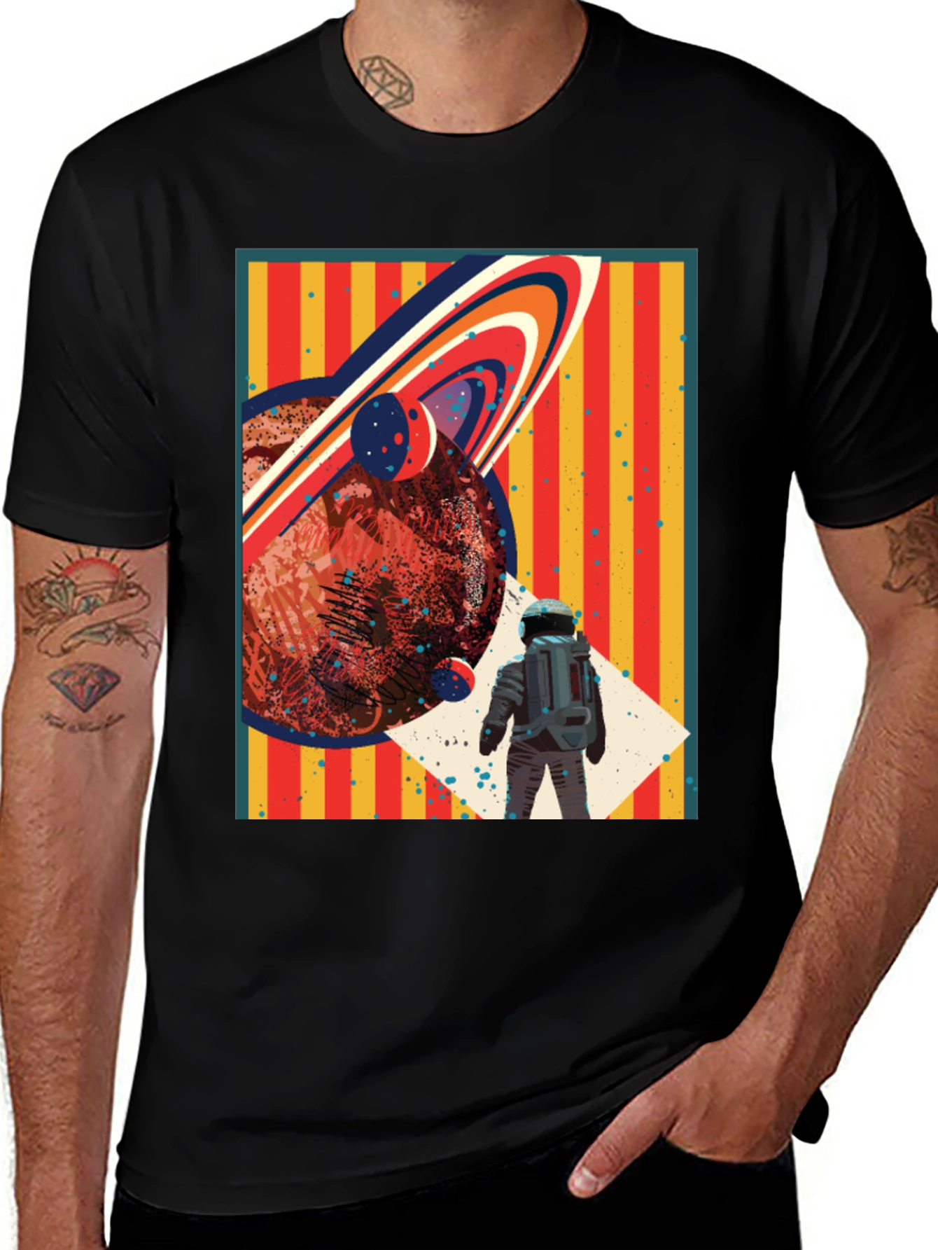 Retro Space T-Shirt: Planet Astronaut Design