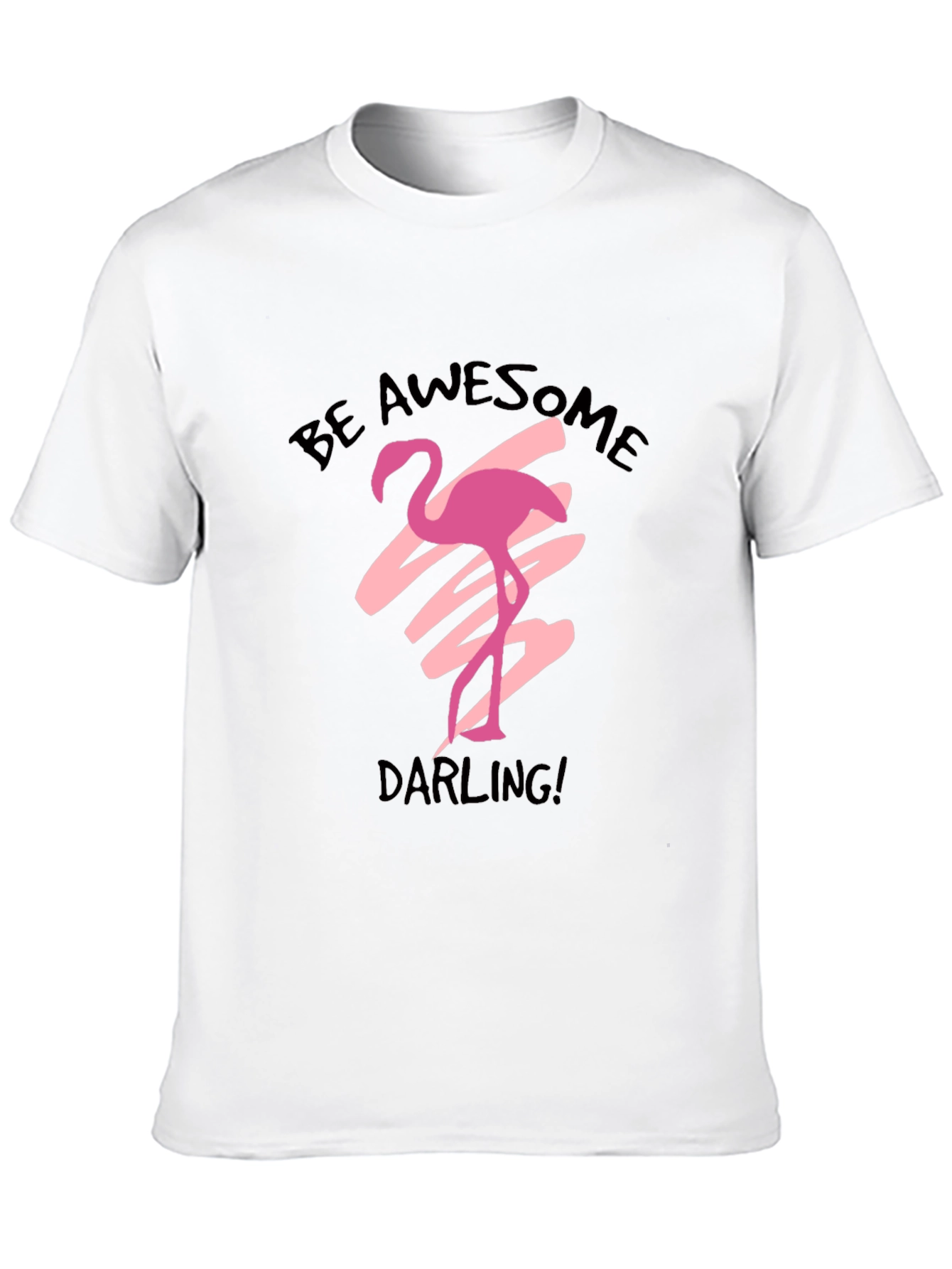 Be Awesome Darling Flamingo Black T-Shirt