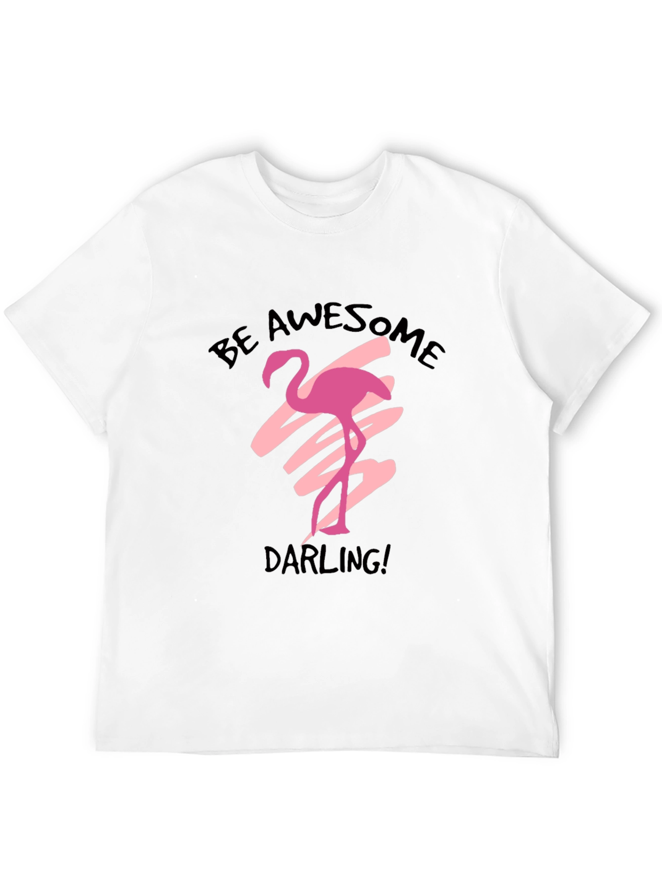 Be Awesome Darling Flamingo Black T-Shirt