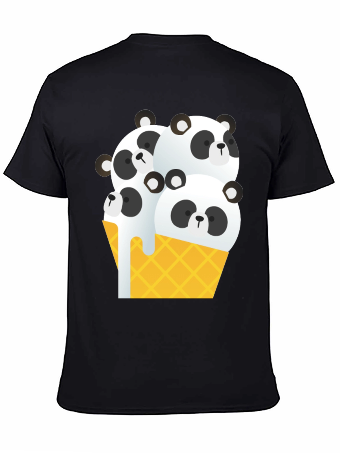 Panda Ice Cream Graphic Tee - Black T-Shirt