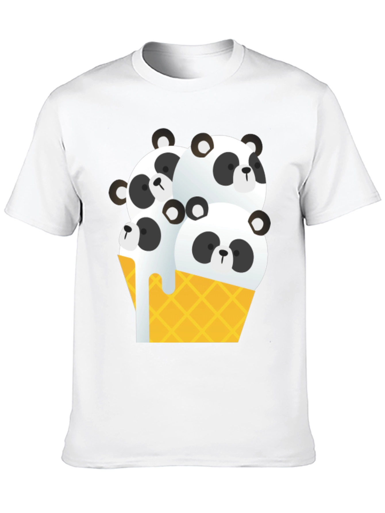 Panda Ice Cream Graphic Tee - Black T-Shirt