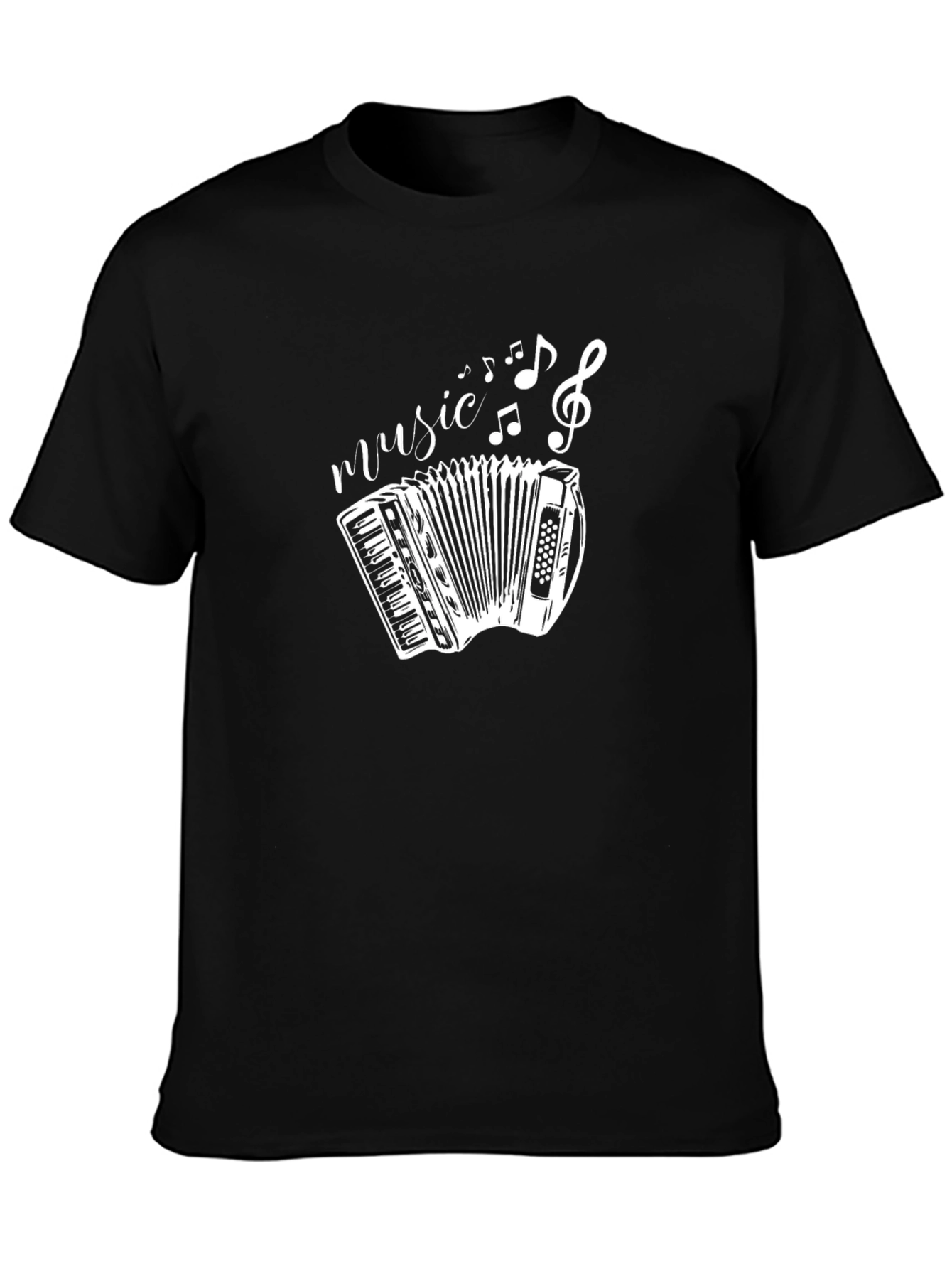 Music Accordion Black T-Shirt