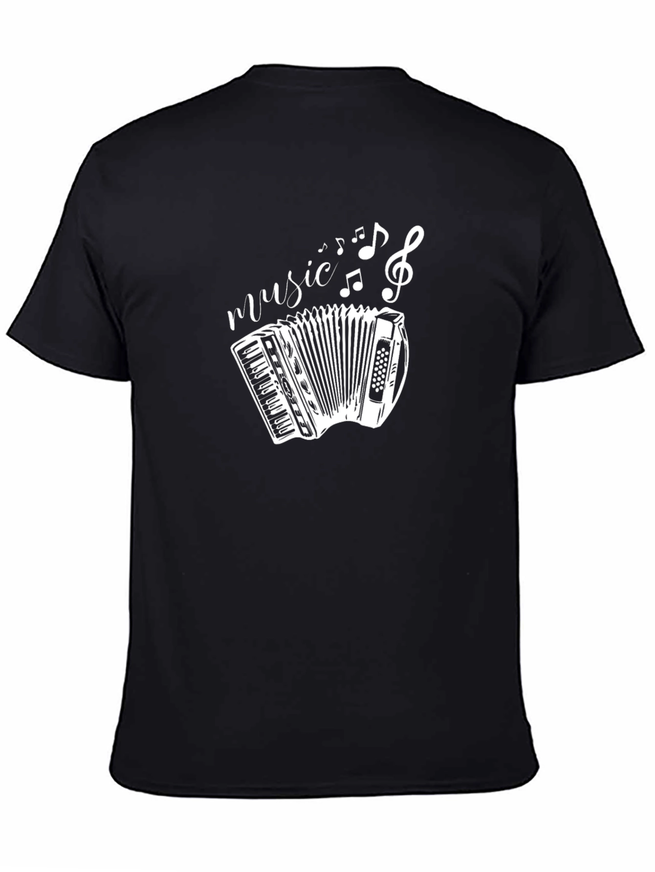 Music Accordion Black T-Shirt
