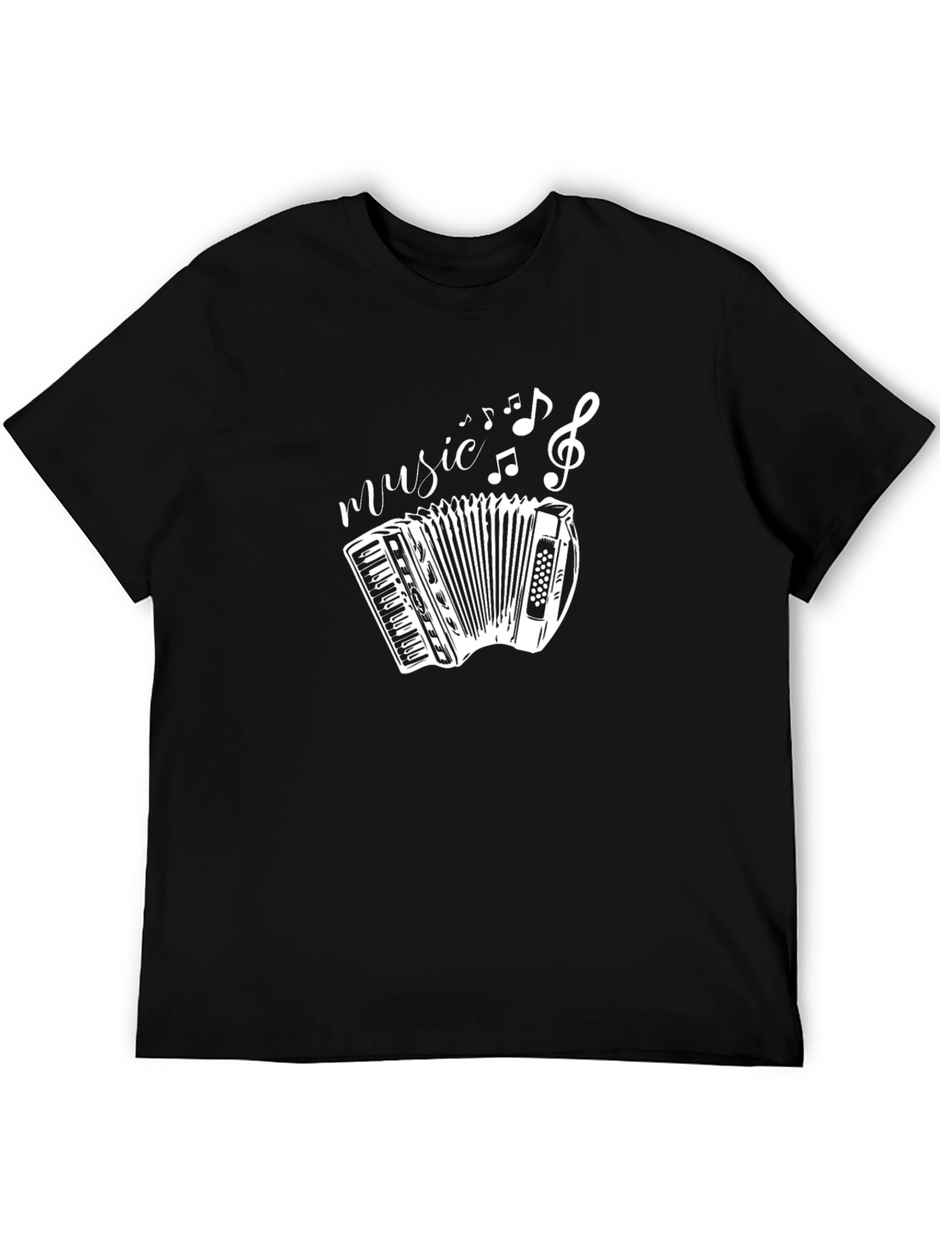 Music Accordion Black T-Shirt