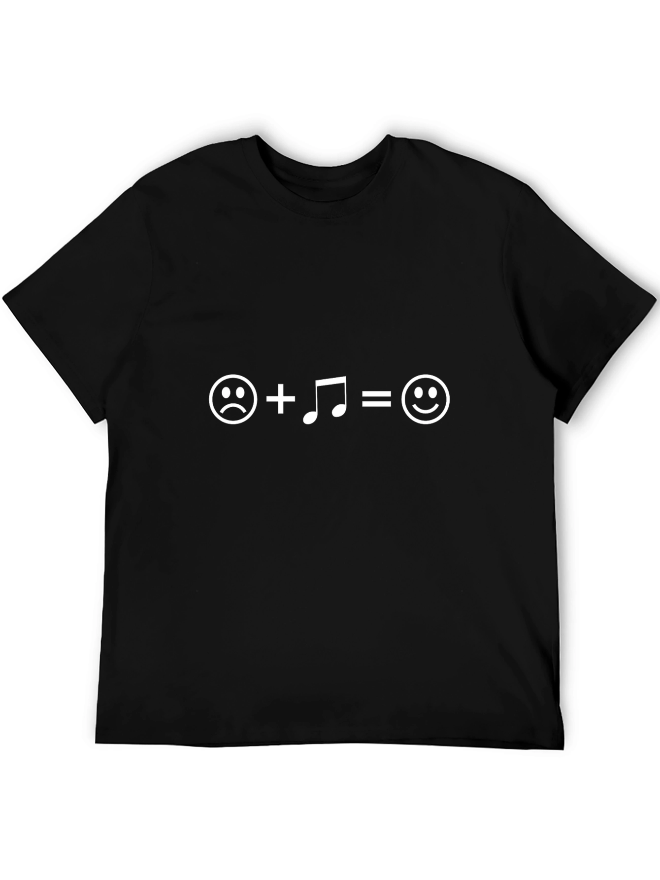 Music Makes You Happy T-Shirt - Black Crew Neck