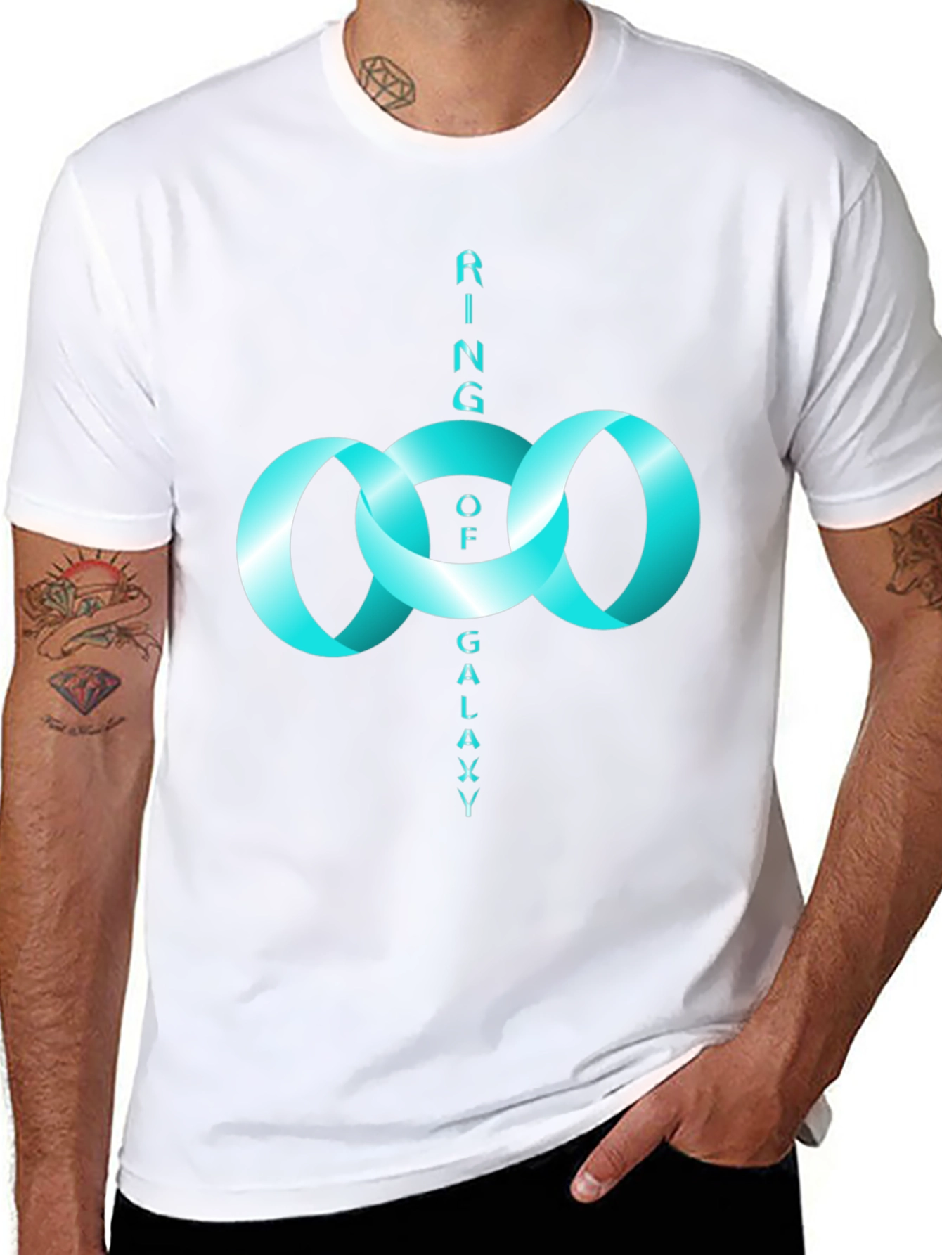 Ring of Galaxy Black T-Shirt - Modern Design