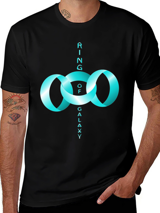 Ring of Galaxy Black T-Shirt - Modern Design